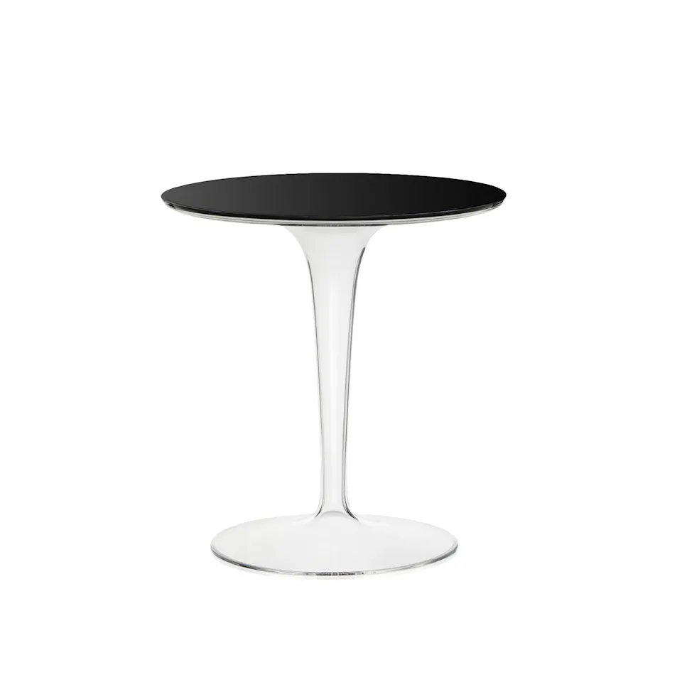 Top Top Table 4202 Ø70, Black Melamine Top, Rounded Base