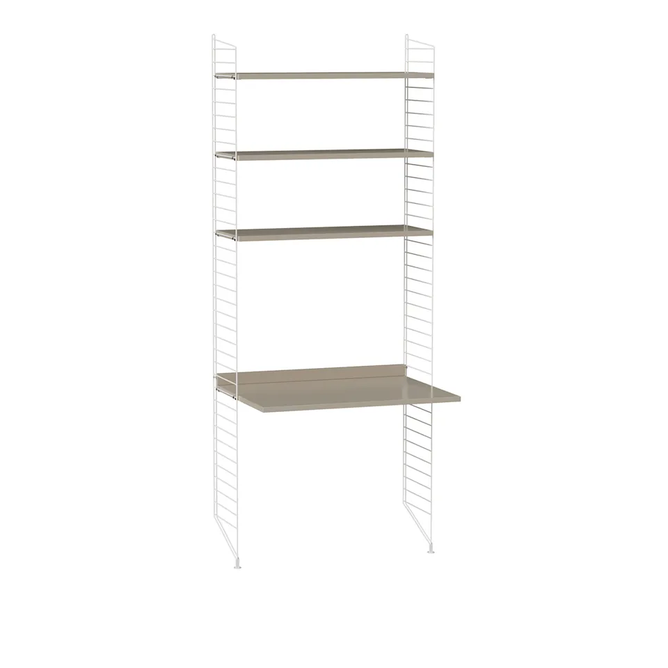 Kontor hyllesystem A beige/hvit