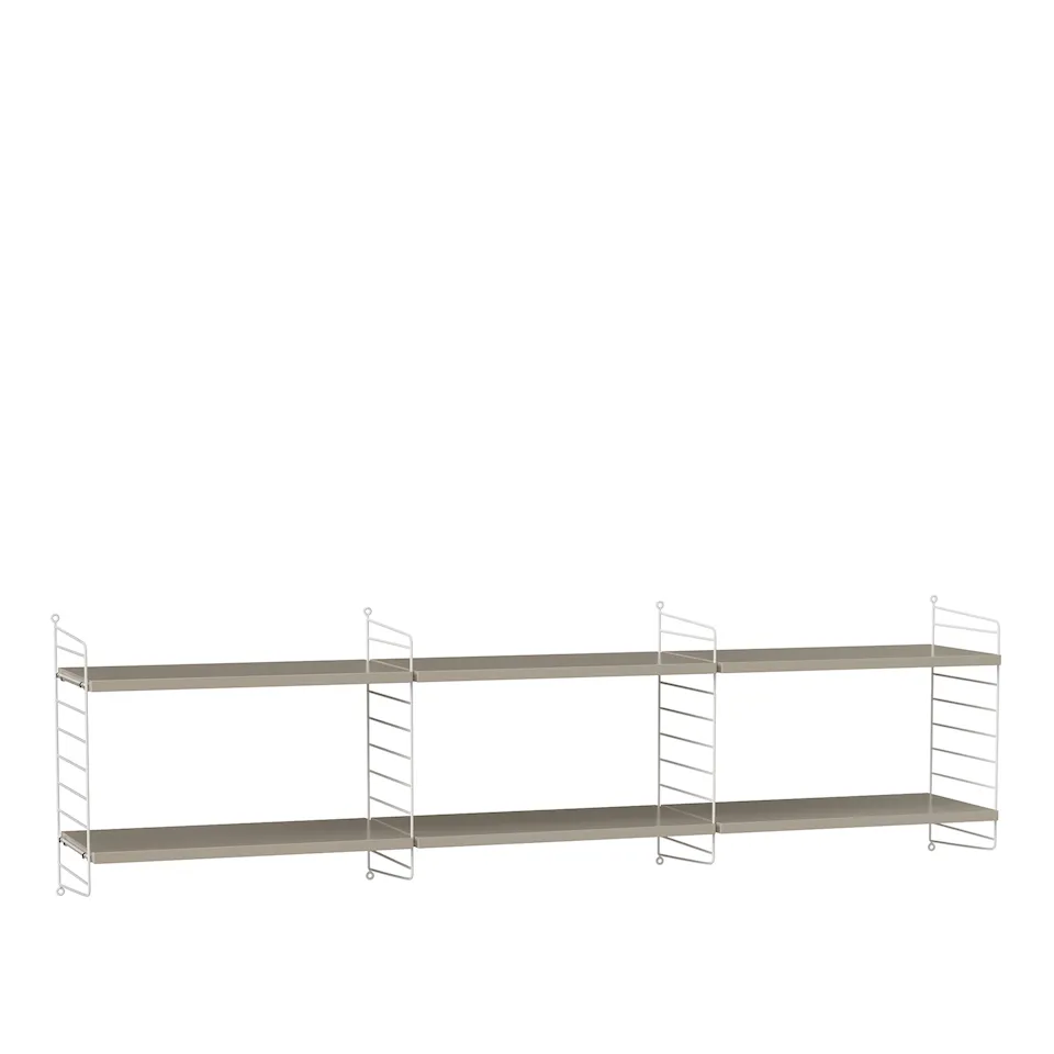 Stue hyllesystem O beige/hvit