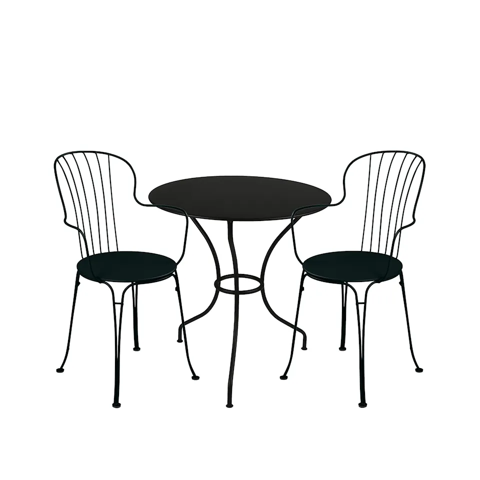 Opéra+ spisegruppe pidestallbord Ø67cm & 2 karmstoler