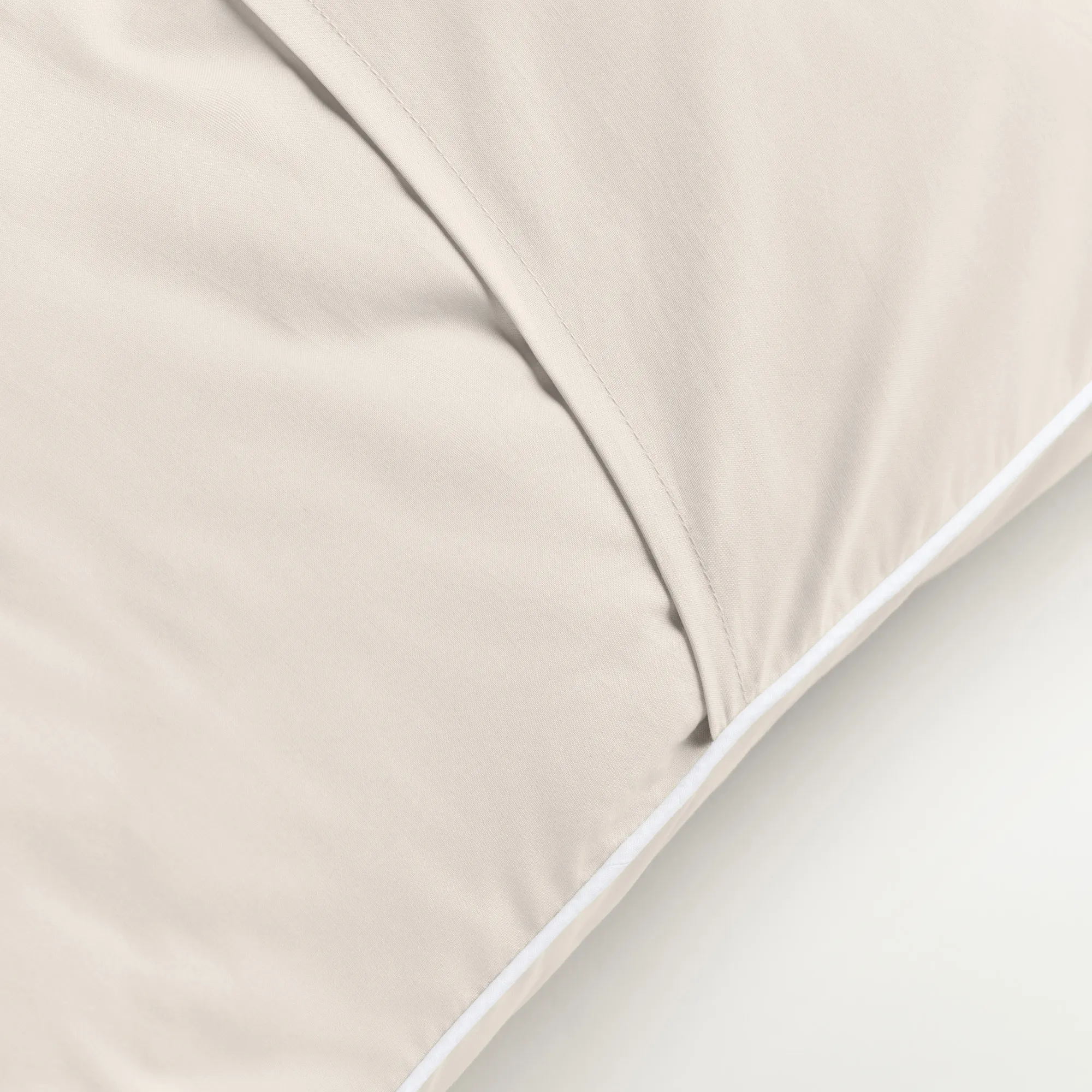 Percale Sand/White sengetøysett - 6