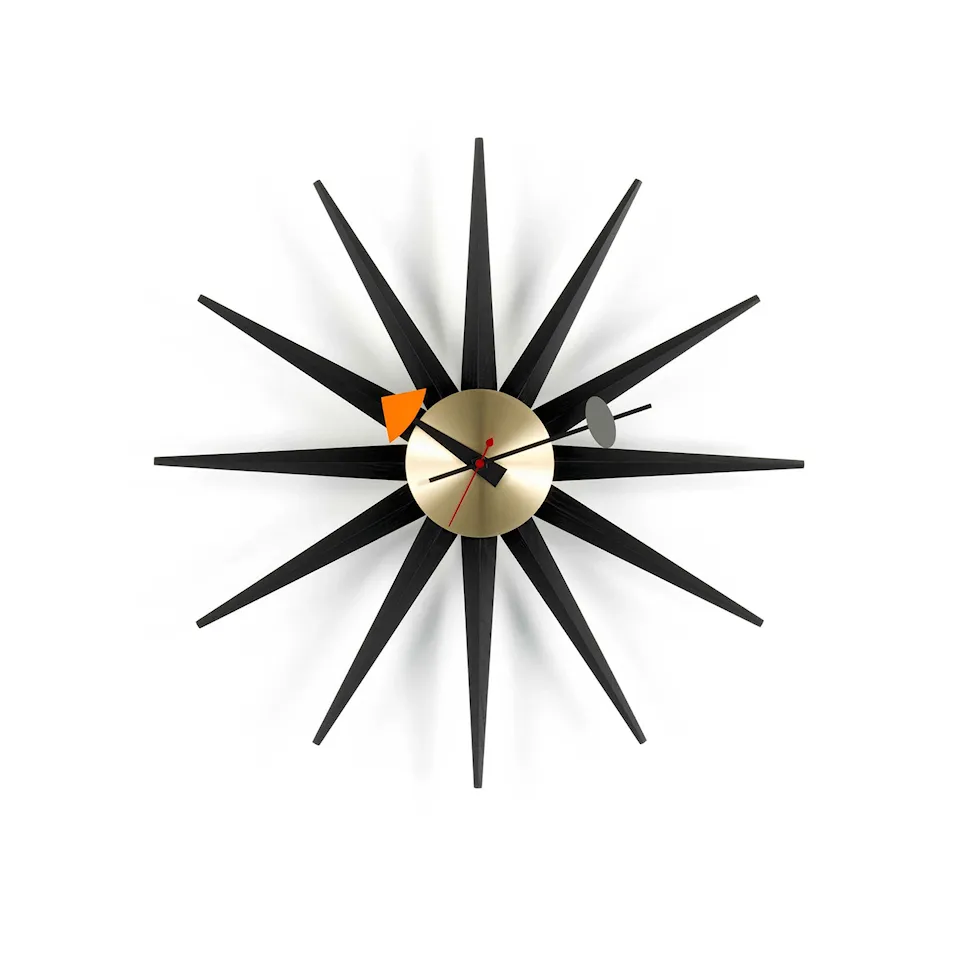 Sunburst Clock veggklokke