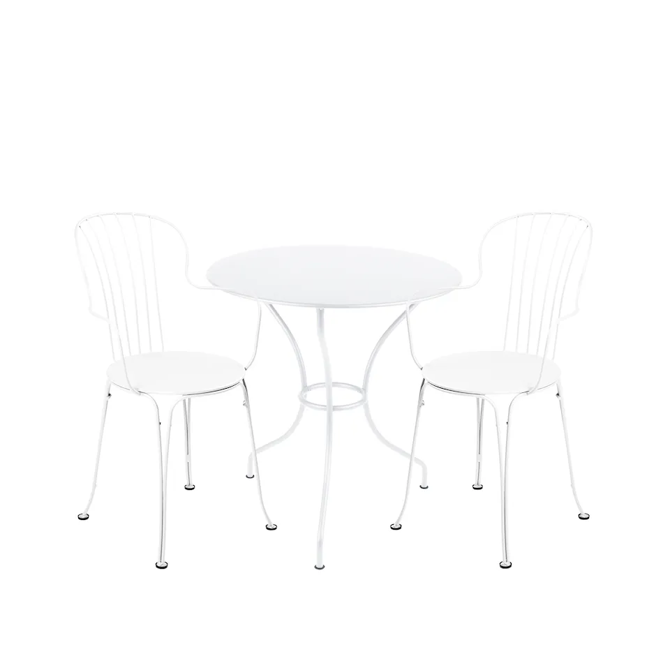 Opéra+ spisegruppe pidestallbord Ø67cm & 2 karmstoler