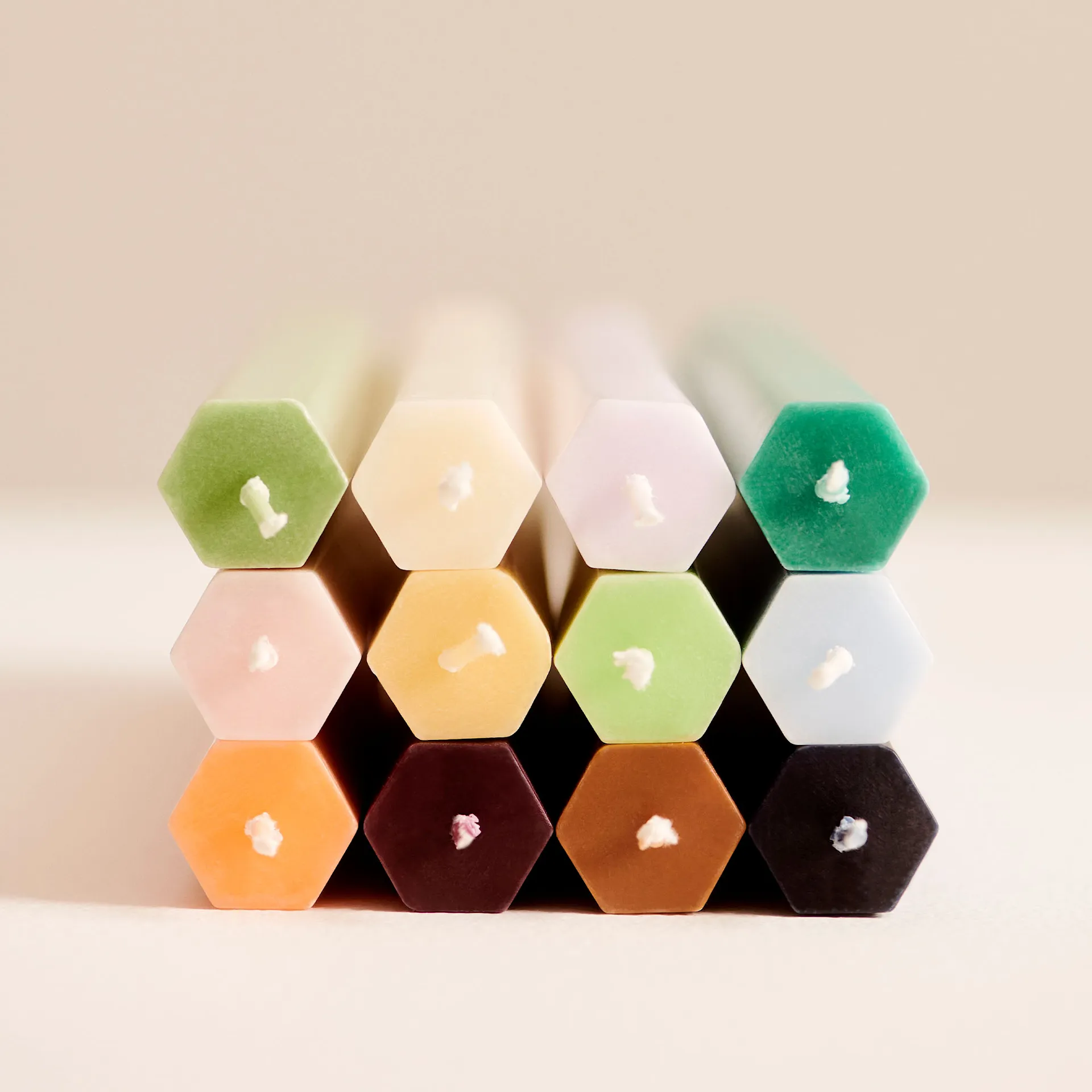 Hexagon Candle Set of 4 - HAY - NO GA