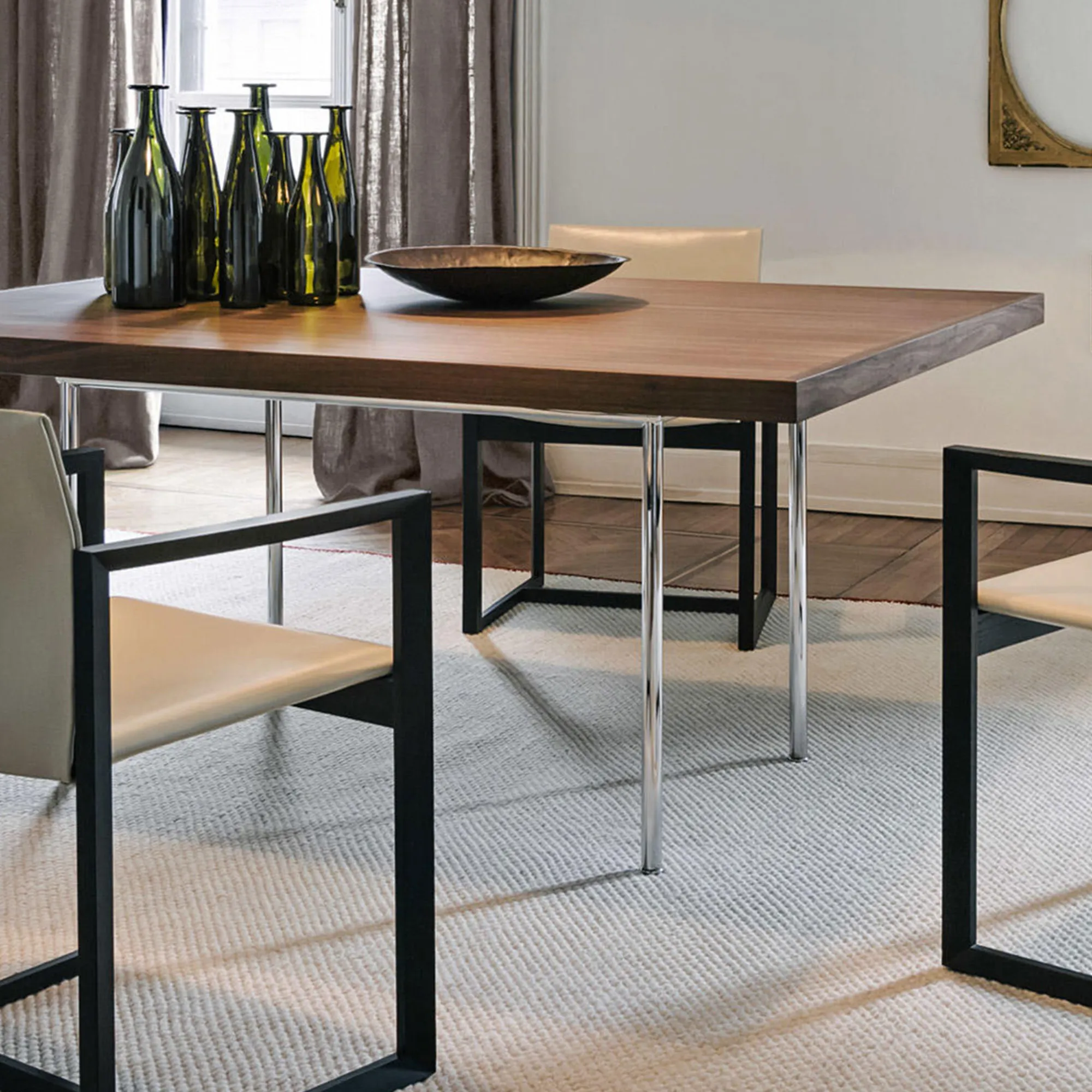 LC12 La Roche bord Chrome Steel Base 120 X 80 cm