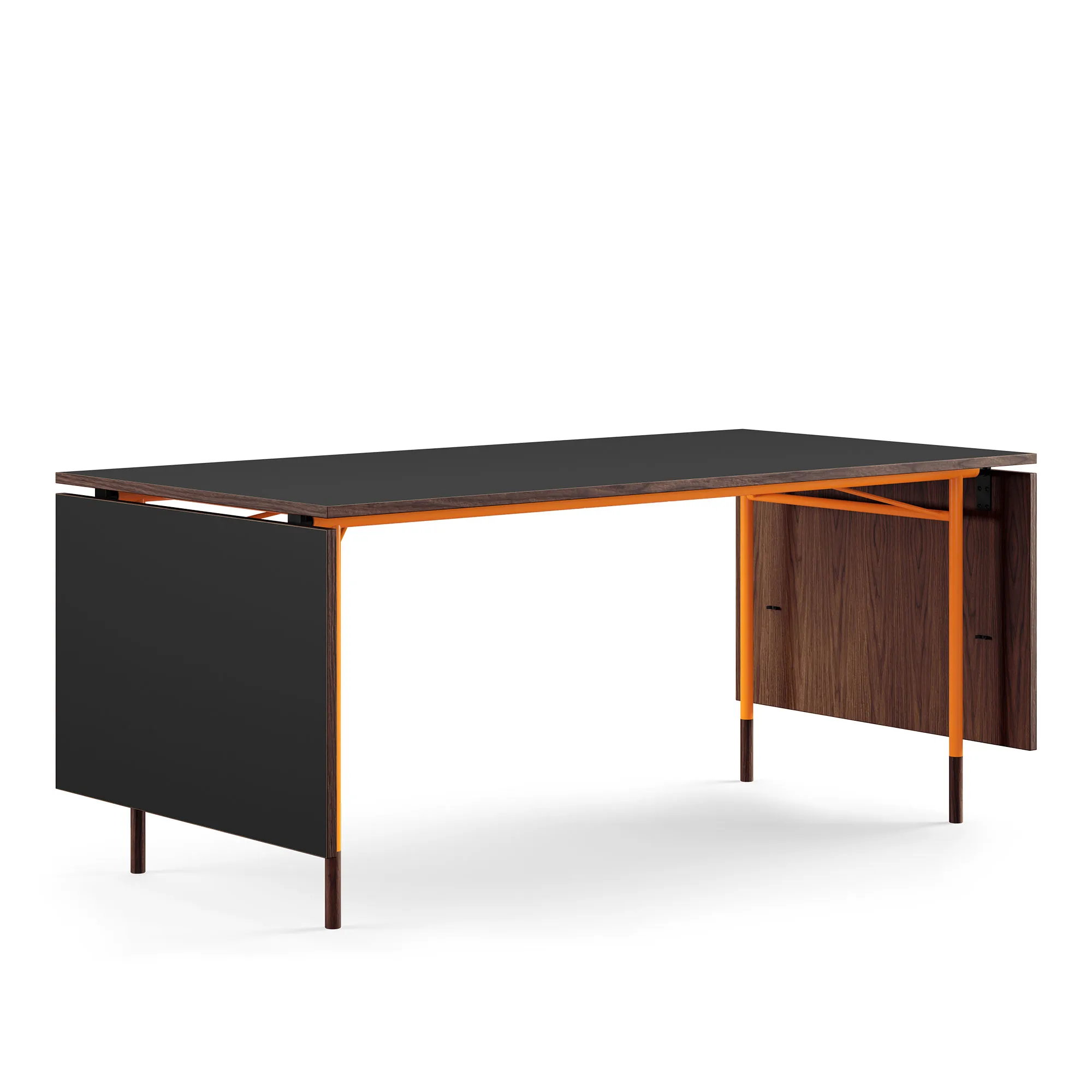 Nyhavn spisebord med klaffar Black Linoleum/Walnut - 1