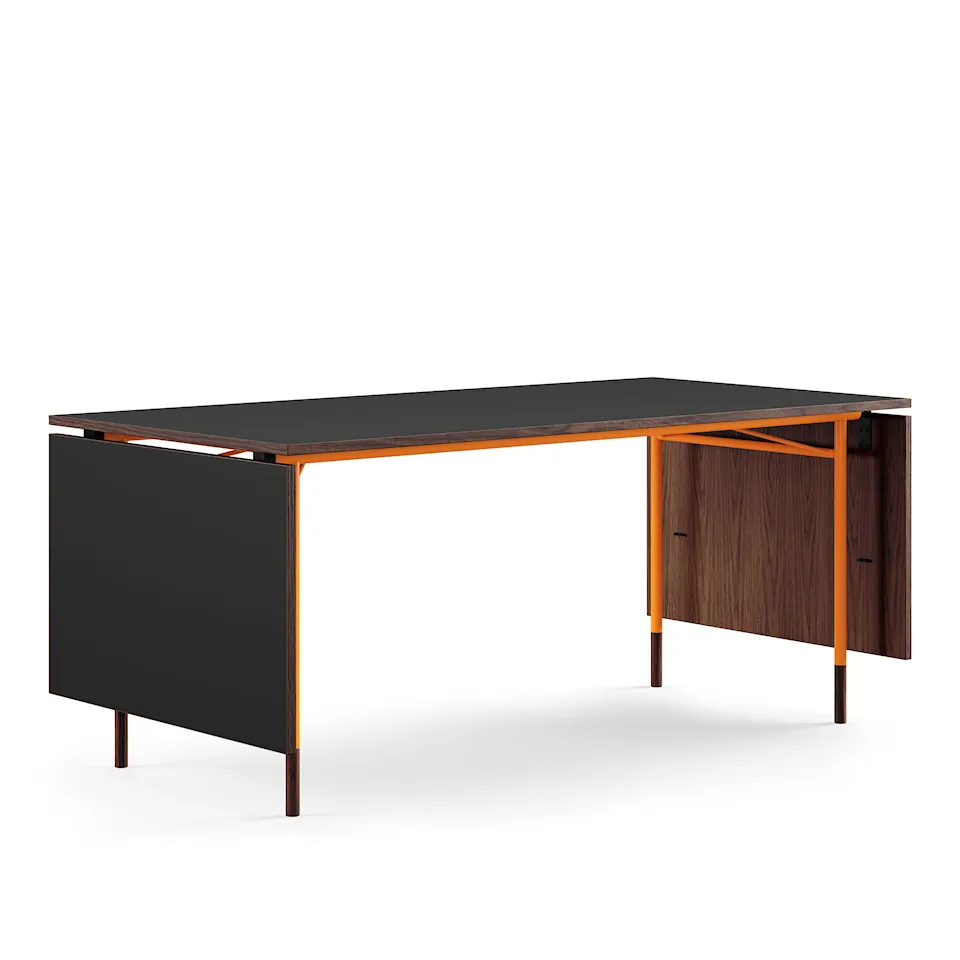 Nyhavn spisebord med klaffar Black Linoleum/Walnut