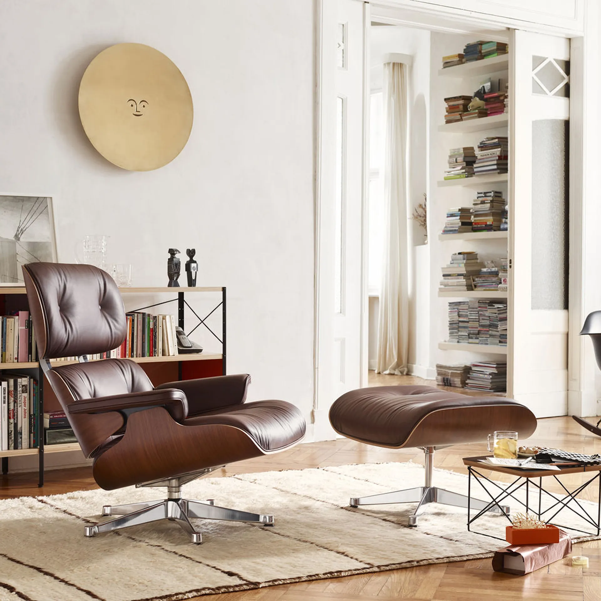 Eames Lounge Chair & Ottoman Santos Palisander svart/polert base - Vitra - Charles & Ray Eames - NO GA