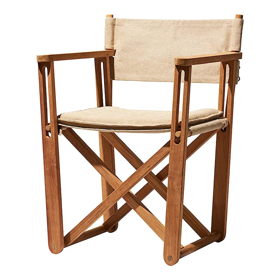 Kryss Lounge Chair, Teak, Natural Canvas Fabric (Indoor Use)