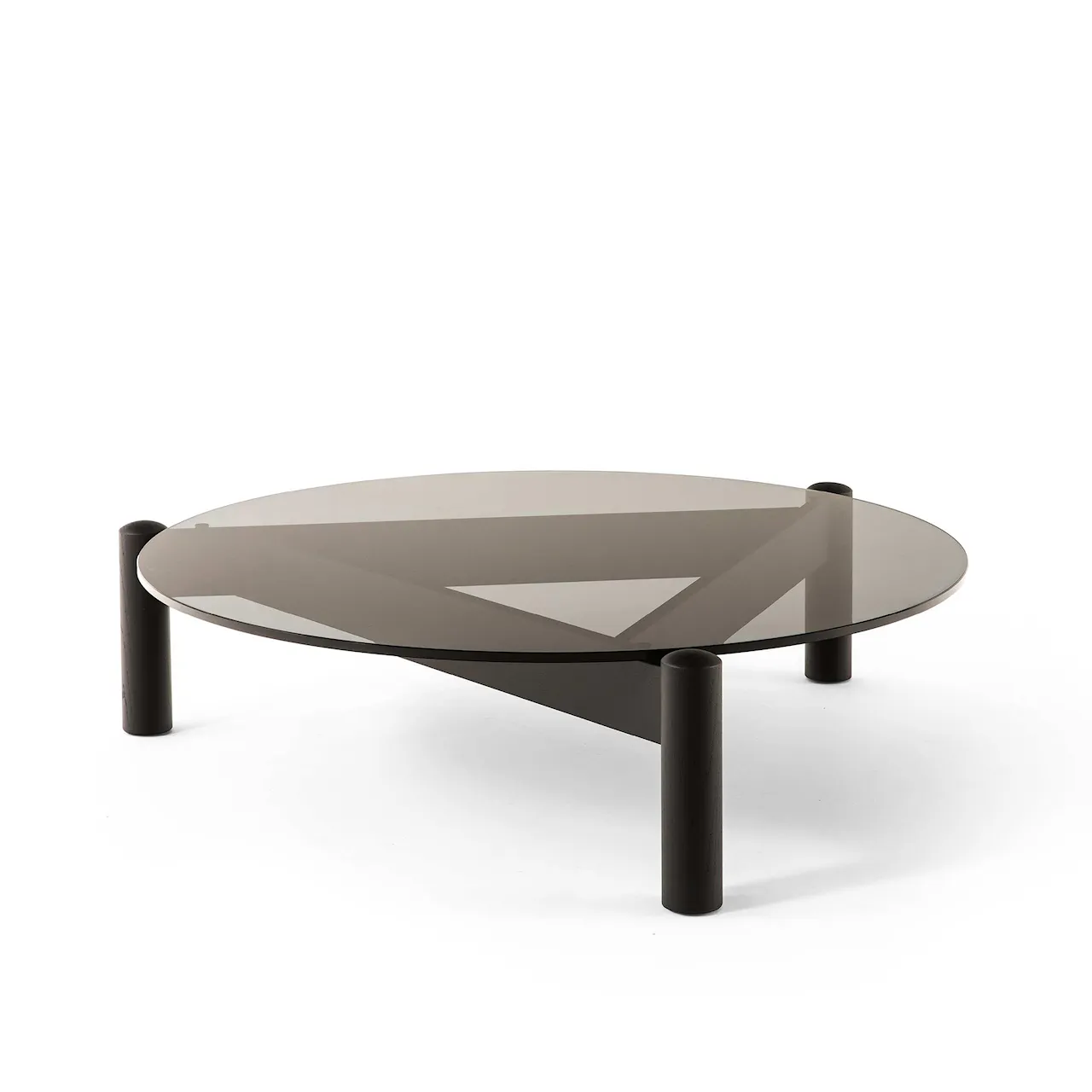 535 Table A Plateau Interchangeable Ø75, Smoked Anthracite Glass