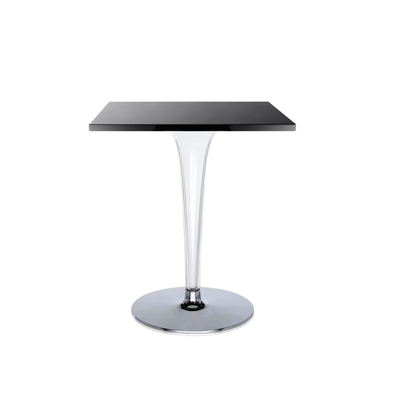 Top Top Table 4210 Ø60, Black Melamine Top, Square Base