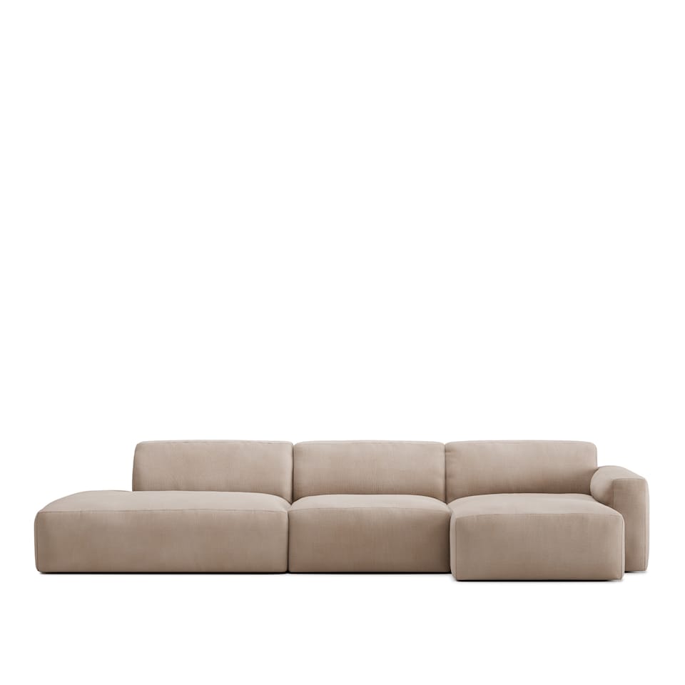 Brick 3-Seater Chaise Lounge Open End Left