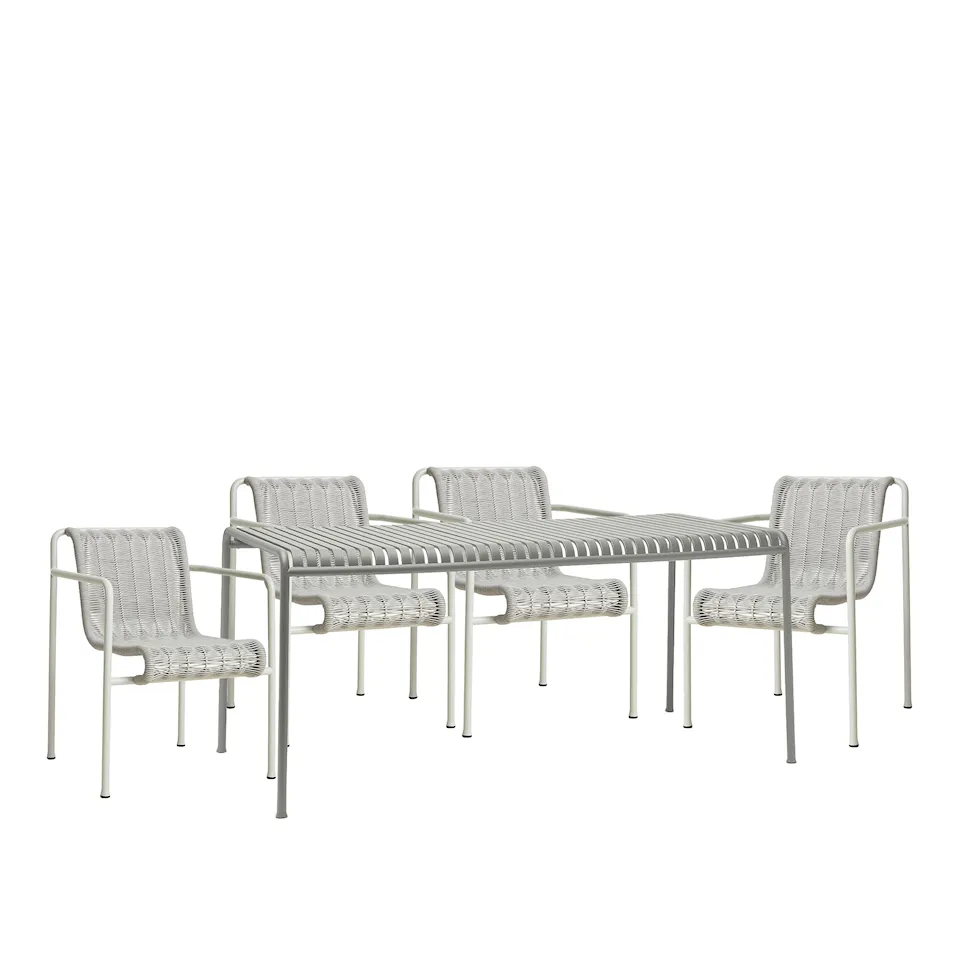 Palissade cord spisegruppe med matbord & 4 karmstoler