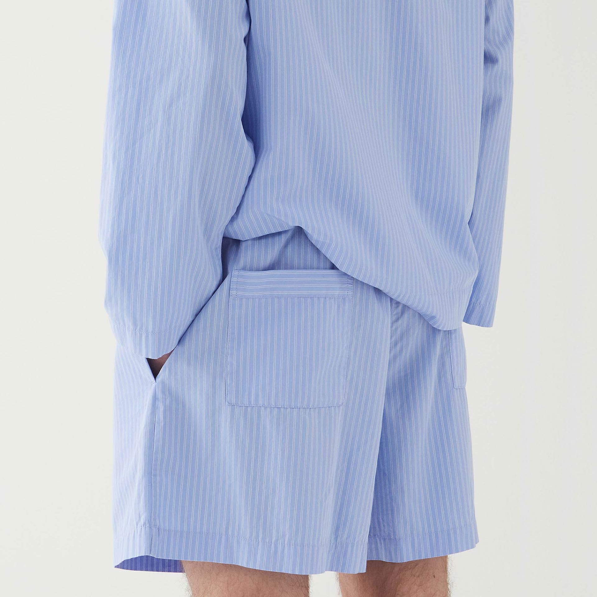 Poplin Pyjamas Shorts Blue Pin Stripes - TEKLA - NO GA