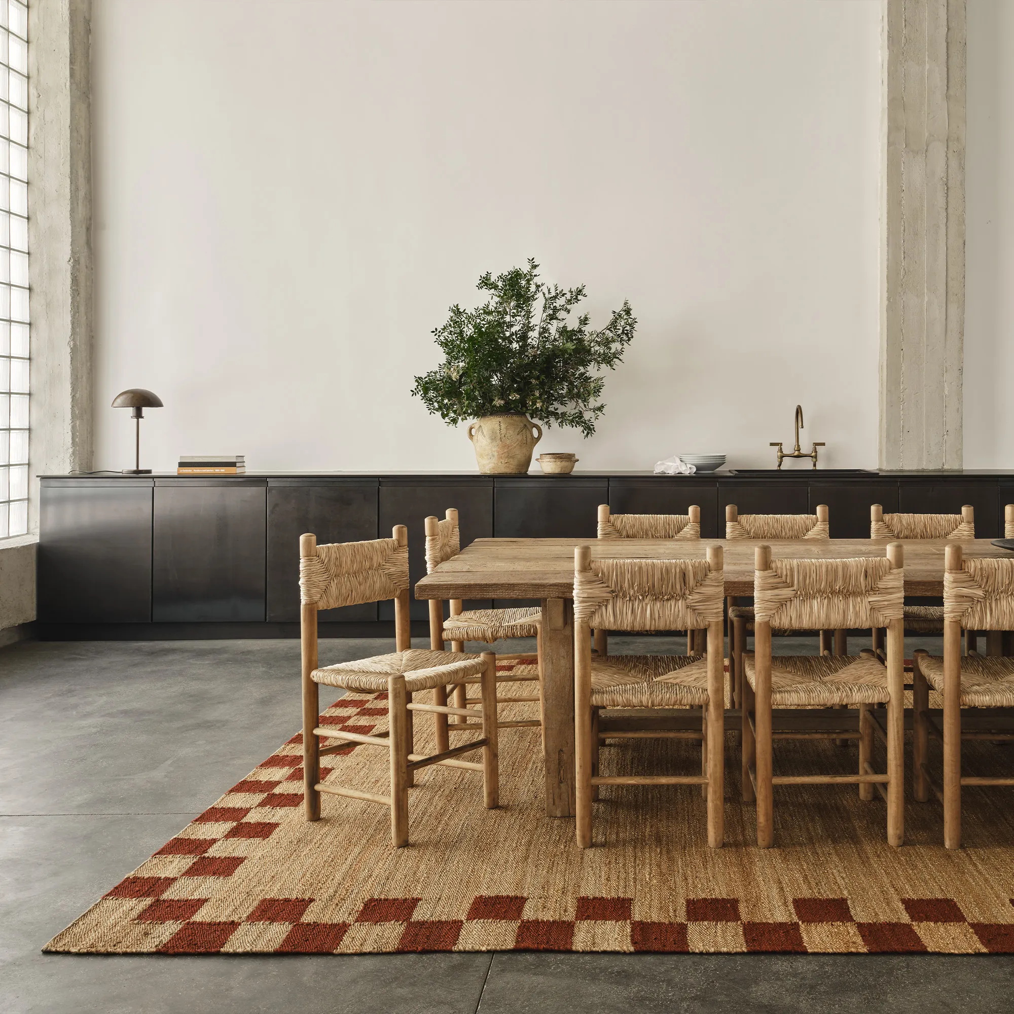 Jute Border Red teppe