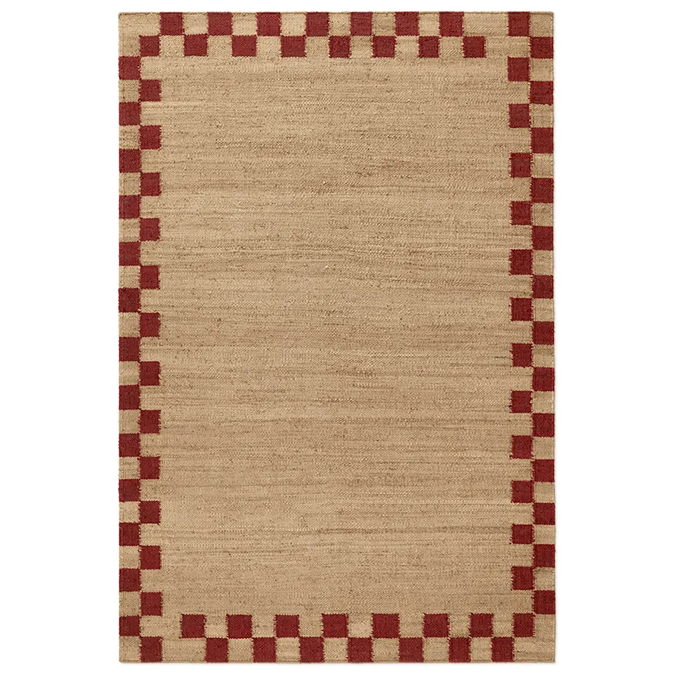 Jute Border Red teppe