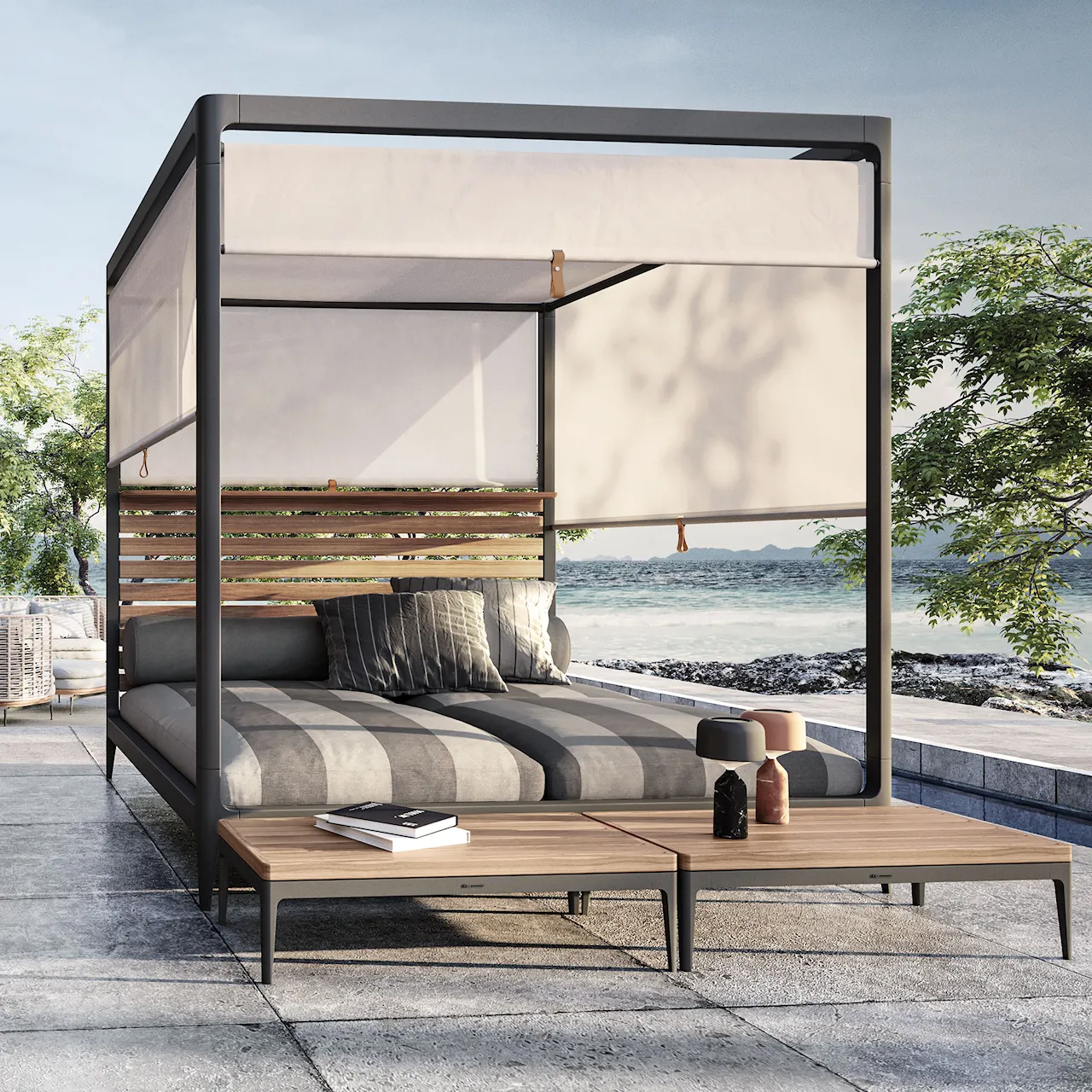 Grid Cabana Teak Back