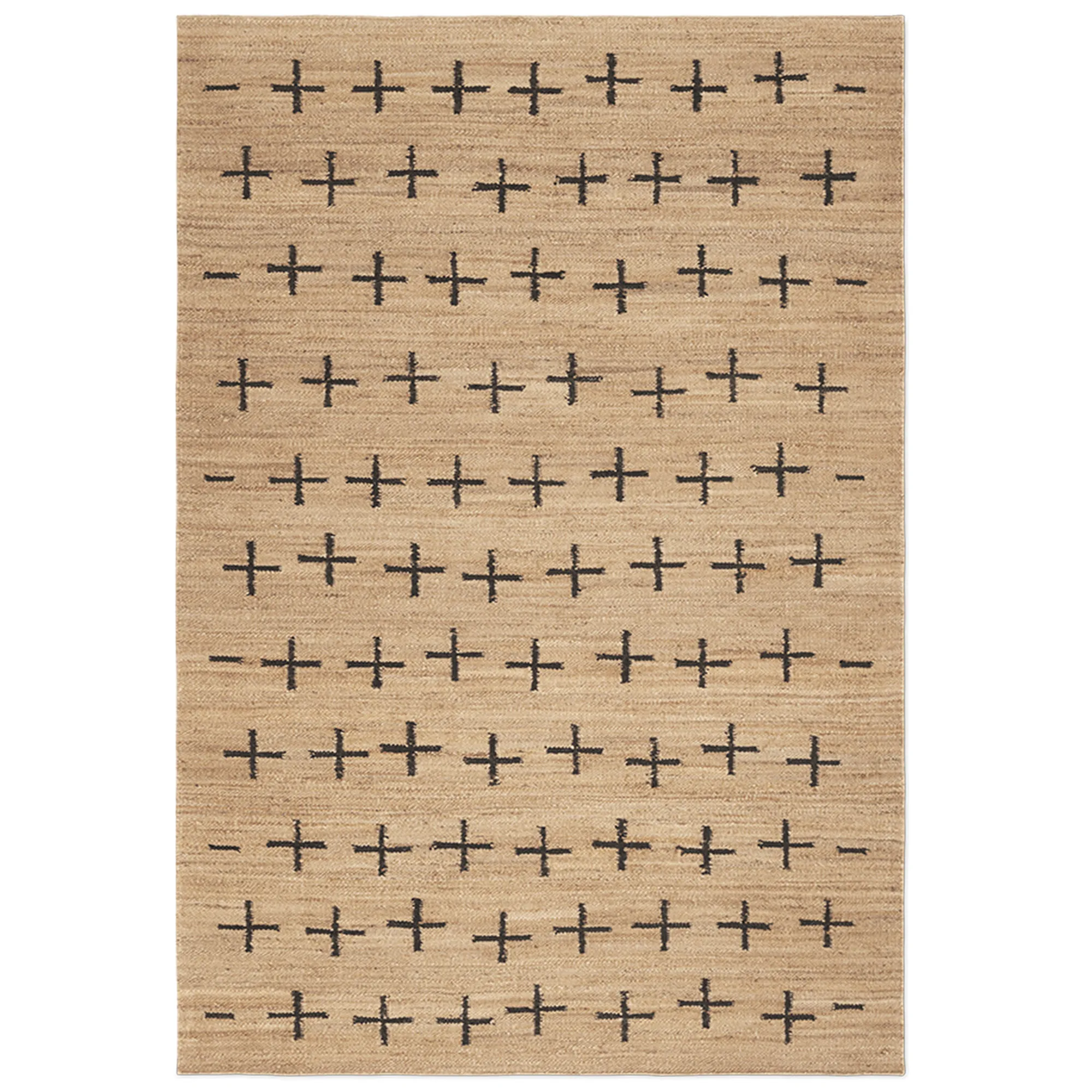 Jute Cross Black juteteppe - 1