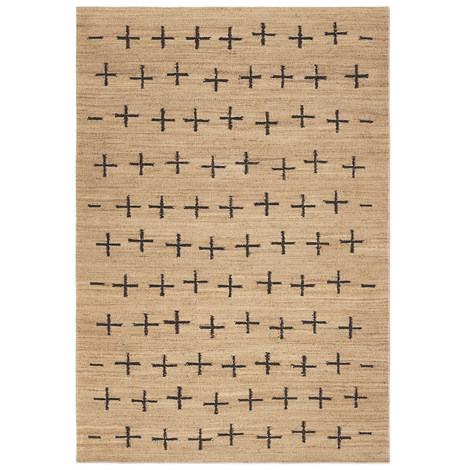 Jute Cross Black juteteppe