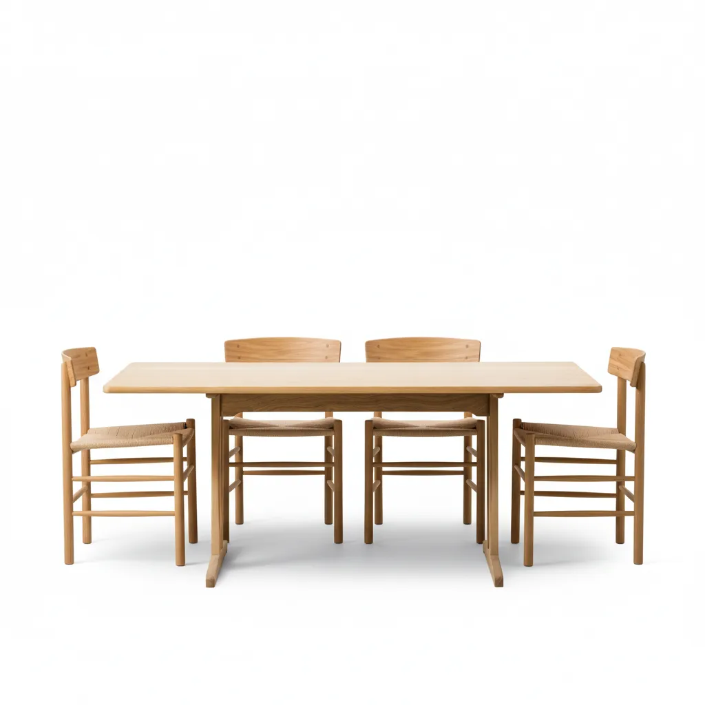 Mogensen C18 spisebord & Mogensen J39 spisestol 4 stk. – oljet eik - 1
