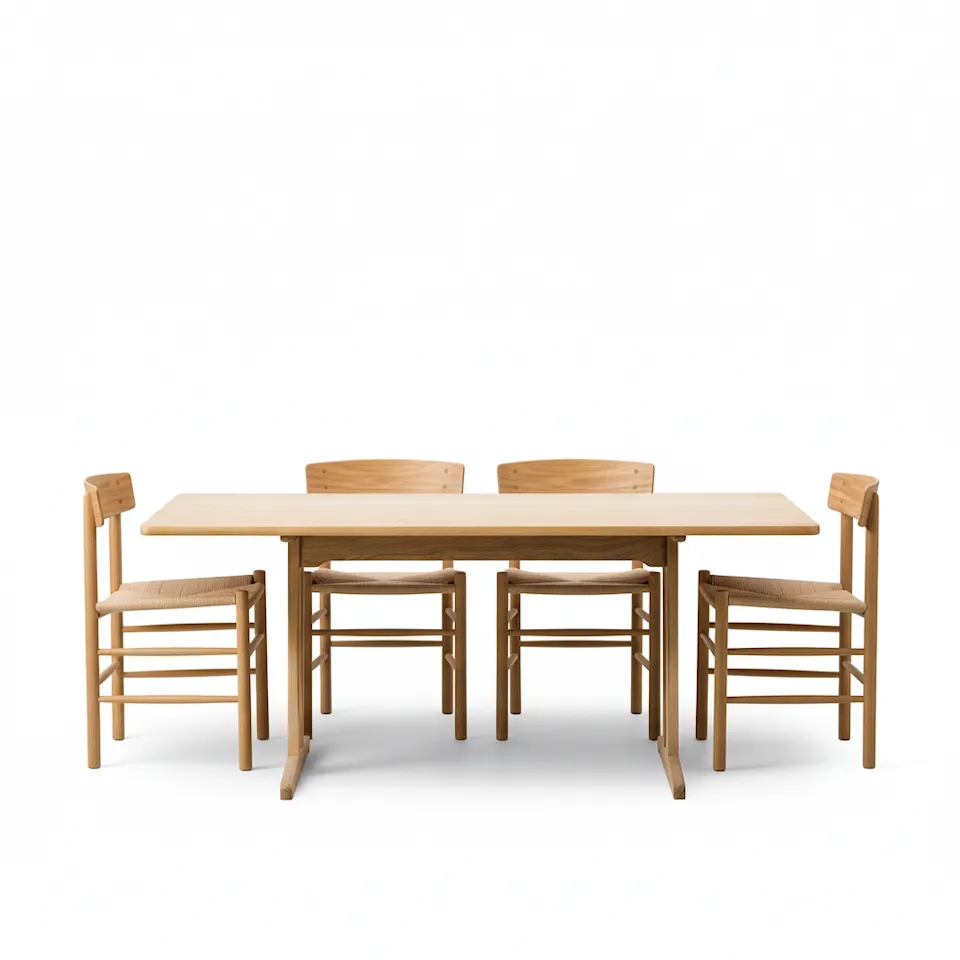 Mogensen C18 spisebord & Mogensen J39 spisestol 4 stk. – oljet eik