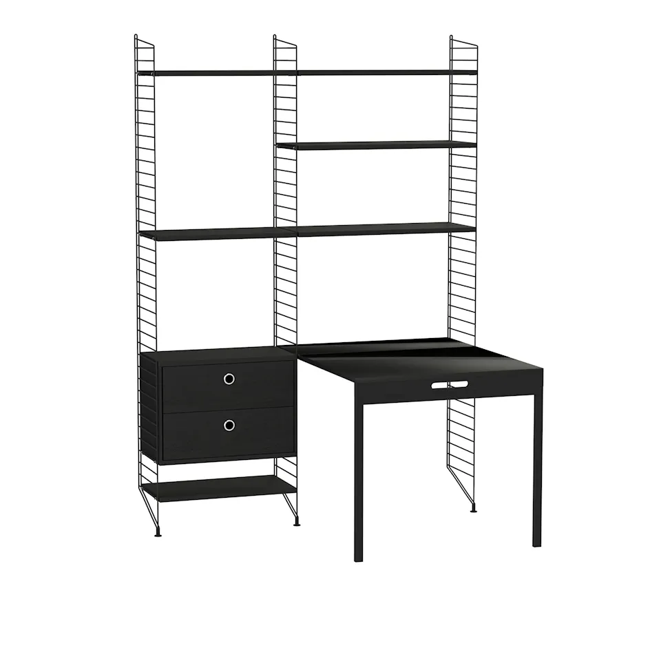 Kontor hyllesystem E svart/svart
