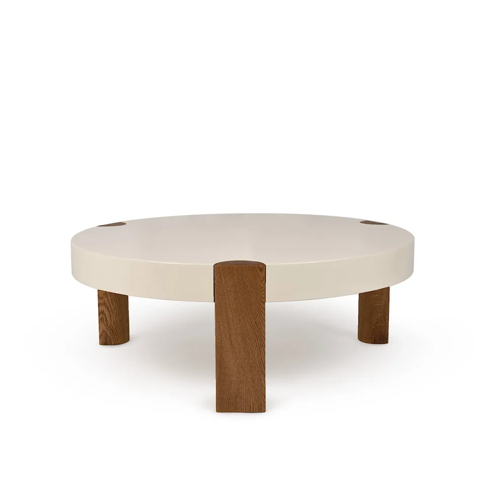 Fer Coffee Table, Oak Ø80 - White