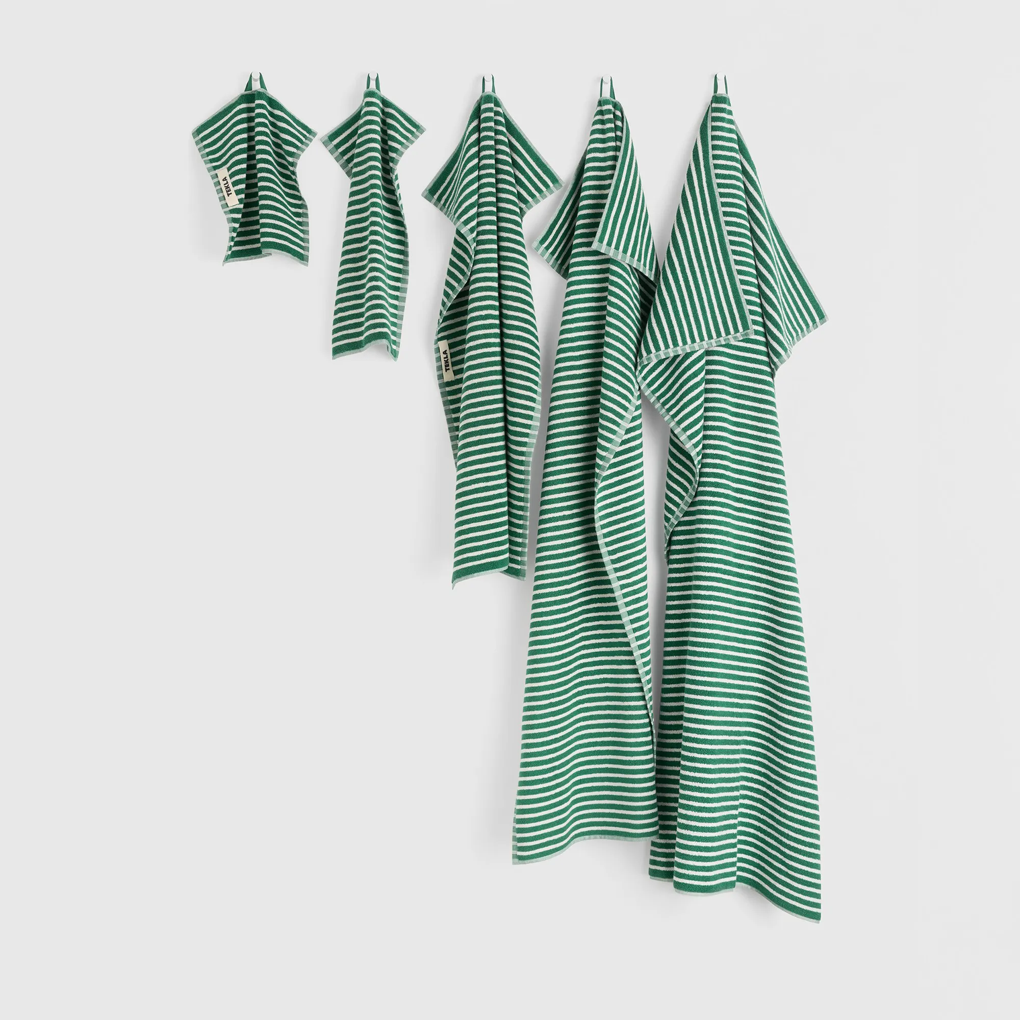 Terry Teal Green Stripes håndkle - 3
