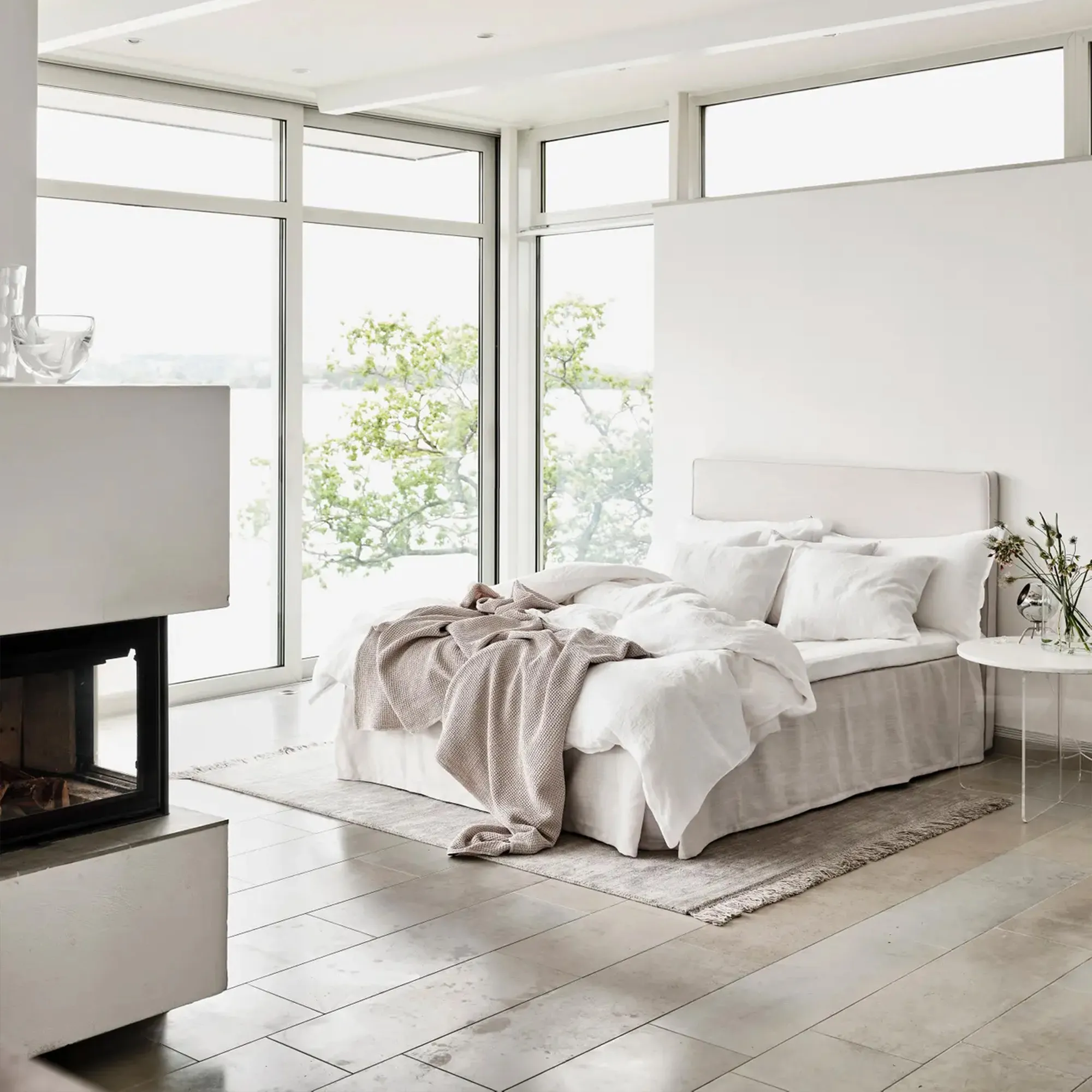 Venezia Linen Ivory sengeteppe - 5