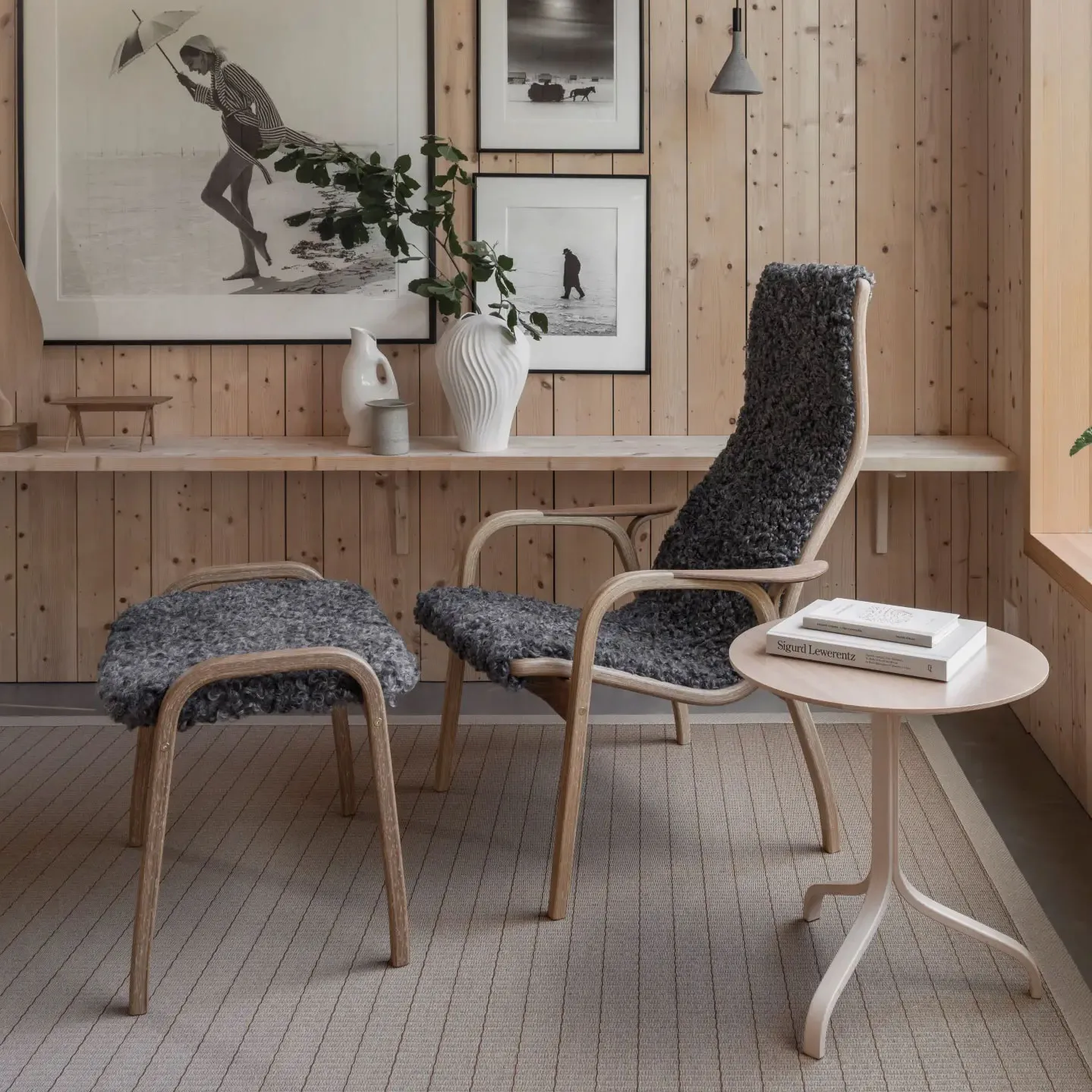 Lamino lenestol og fotskammel - 3