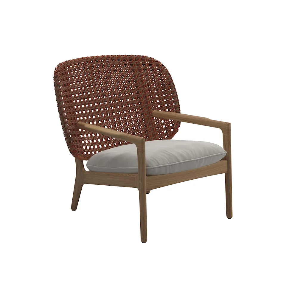 Kay Low Back Lounge Chair, Frame Copper, Kat.B Blend Linen