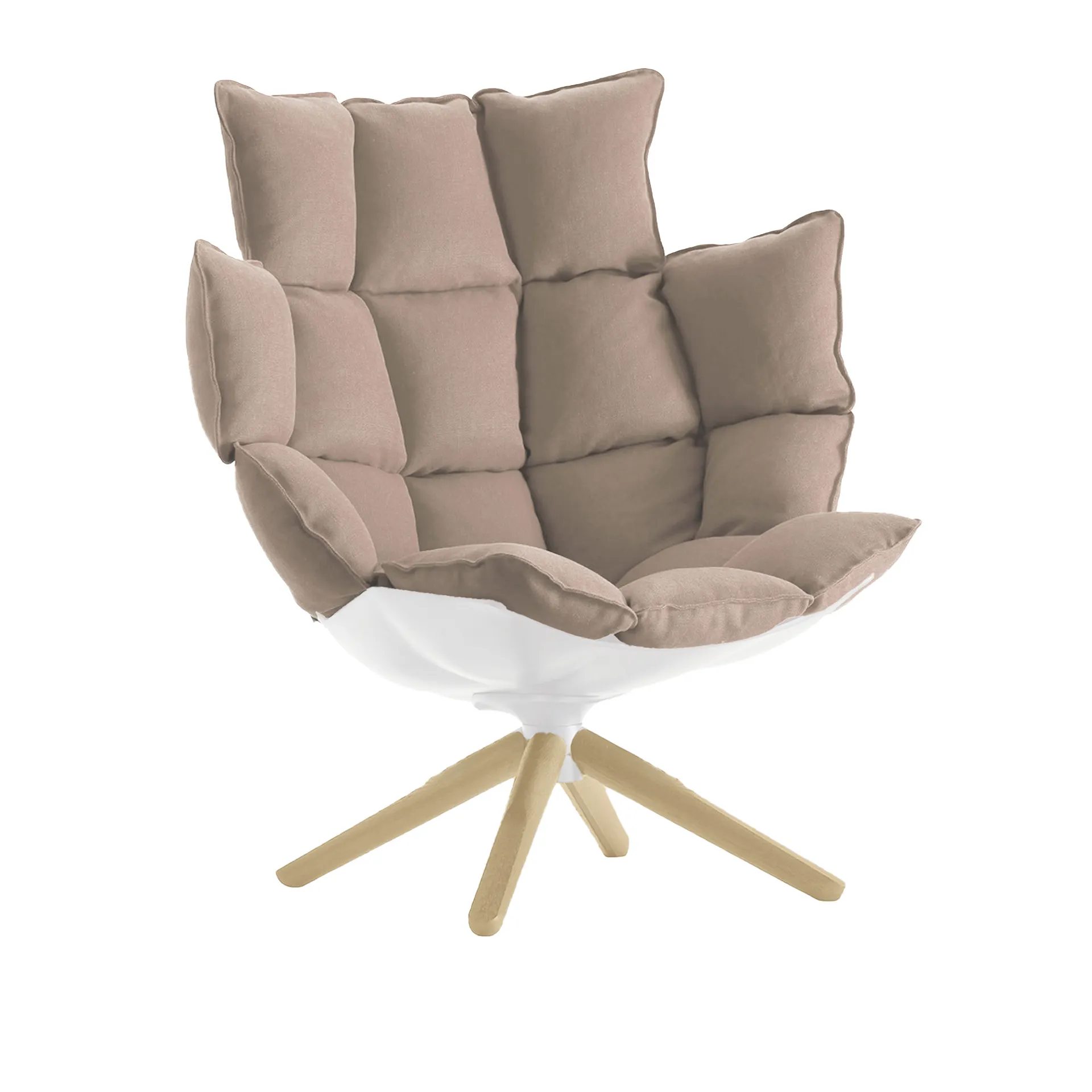 Husk H3G Swivel Armchair with Snug Sides  Headrest - B&B Italia - Patricia Urquiola - NO GA