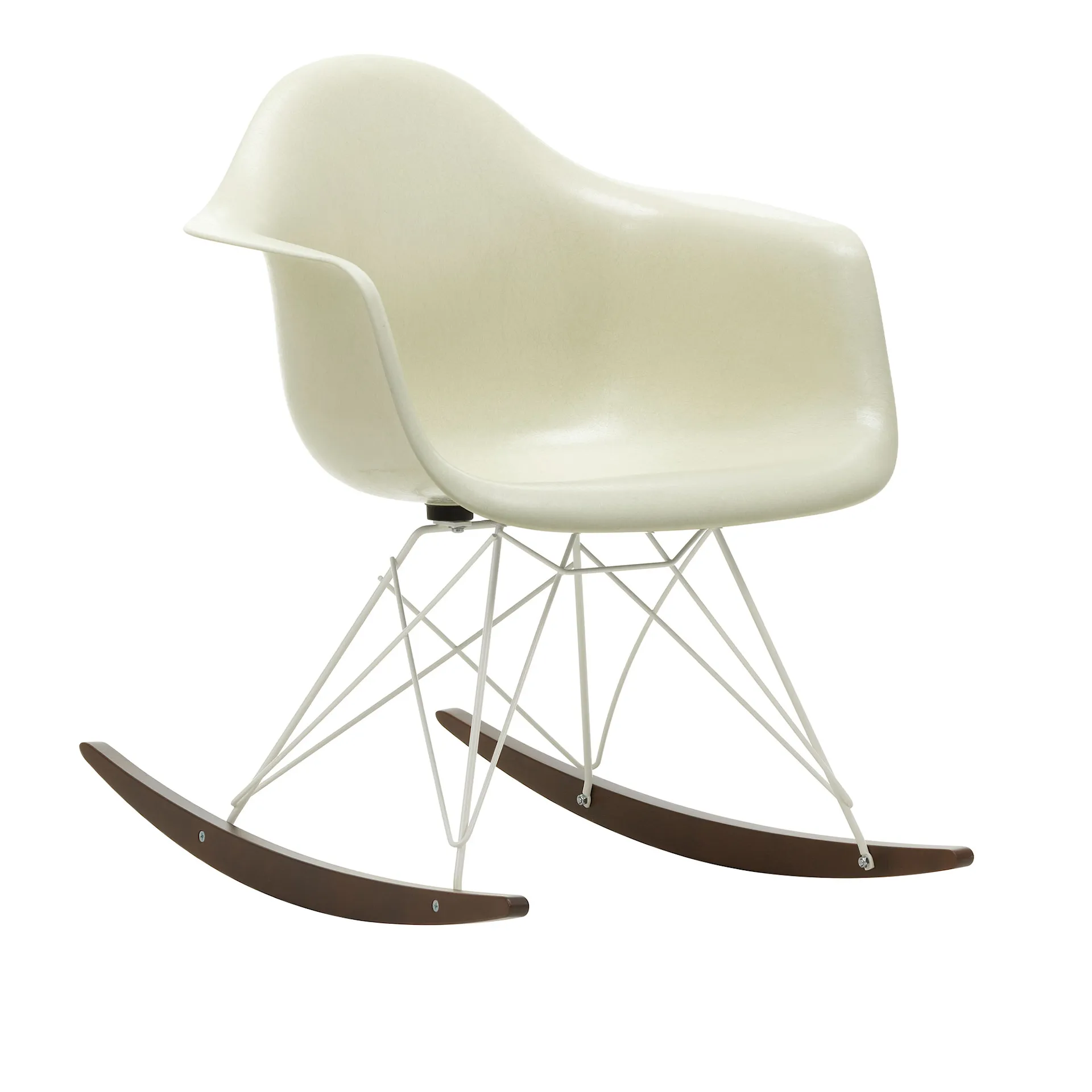 Eames Fiberglass Armchair RAR gyngestol White/Dark Maple - Vitra - Charles & Ray Eames - NO GA