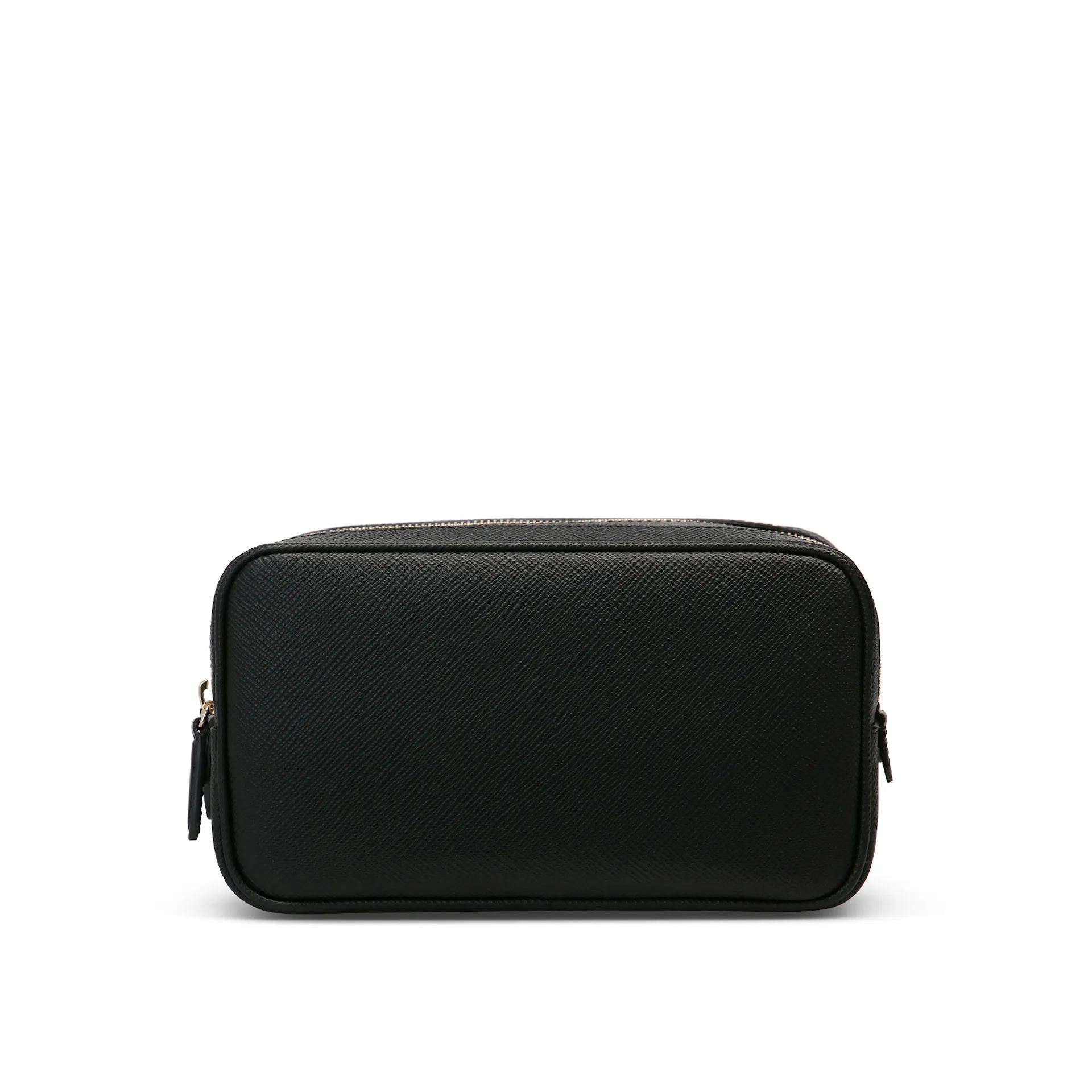 Panama Double Zip Washbag - Black - Smythson - NO GA