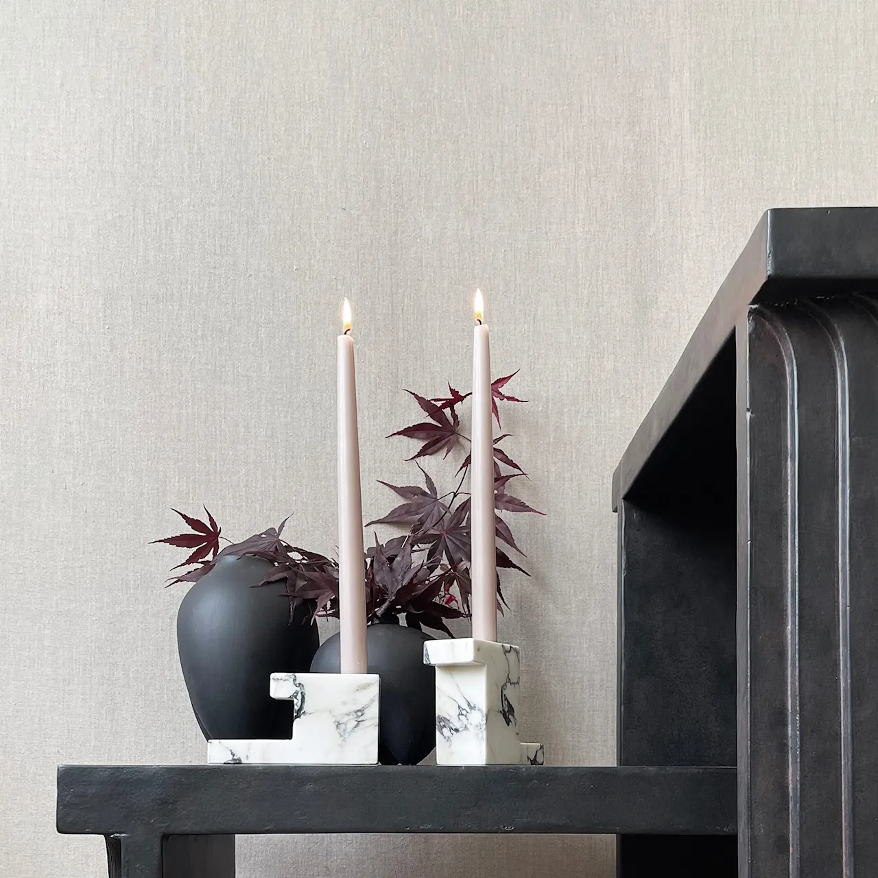Brick Candle Holder Calacatta / Tall