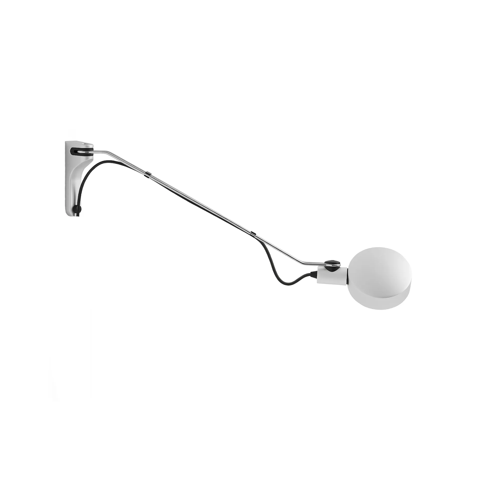 Cupola Wall Lamp Clear Anodised , Cord Color Black - HAY - NO GA