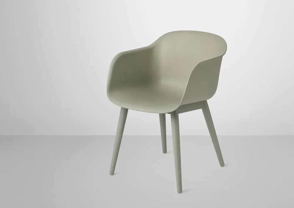 Fiber Armchair - Wood Base - 3