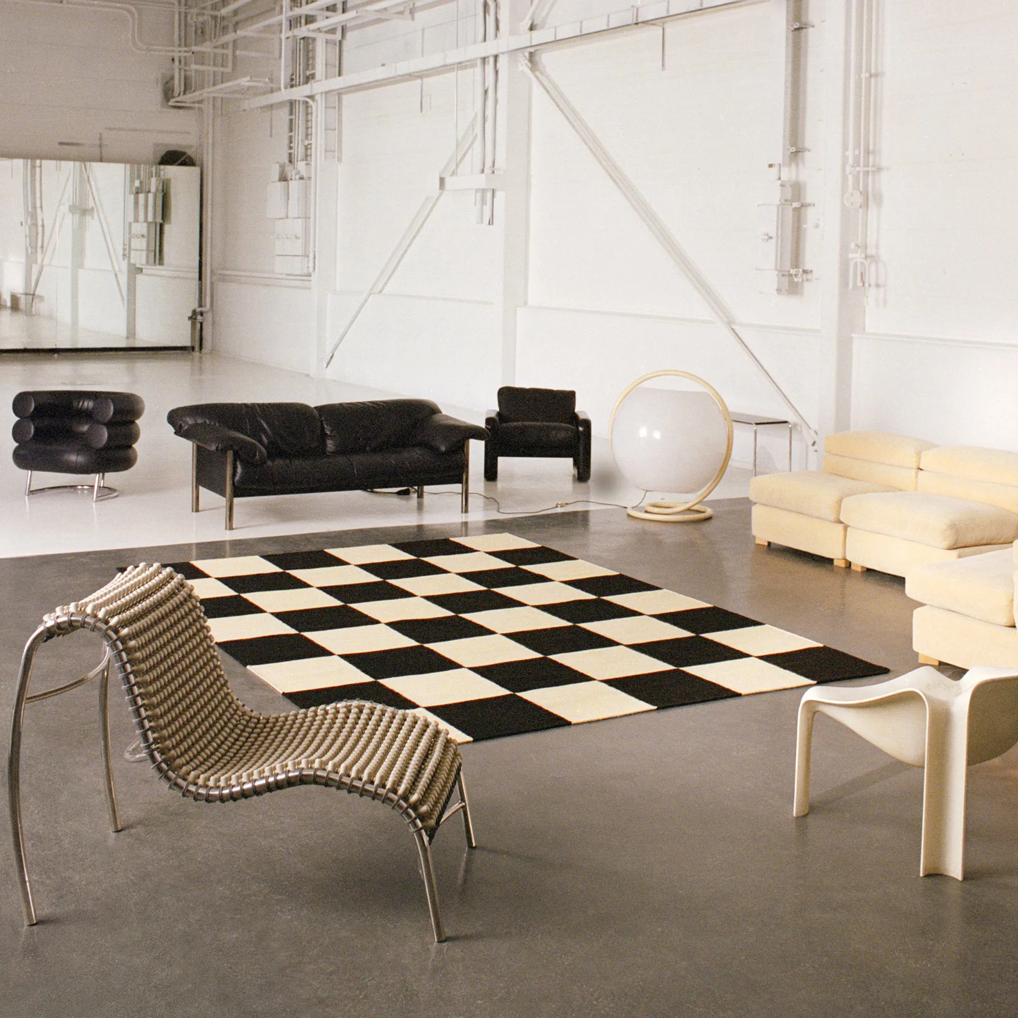 Square Black/Cream ullteppe - 4