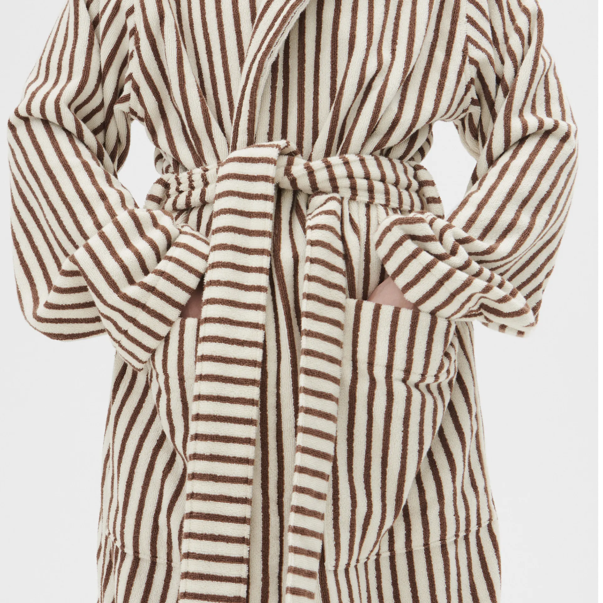 Hooded Bathrobe Kodiak Stripes - TEKLA - NO GA