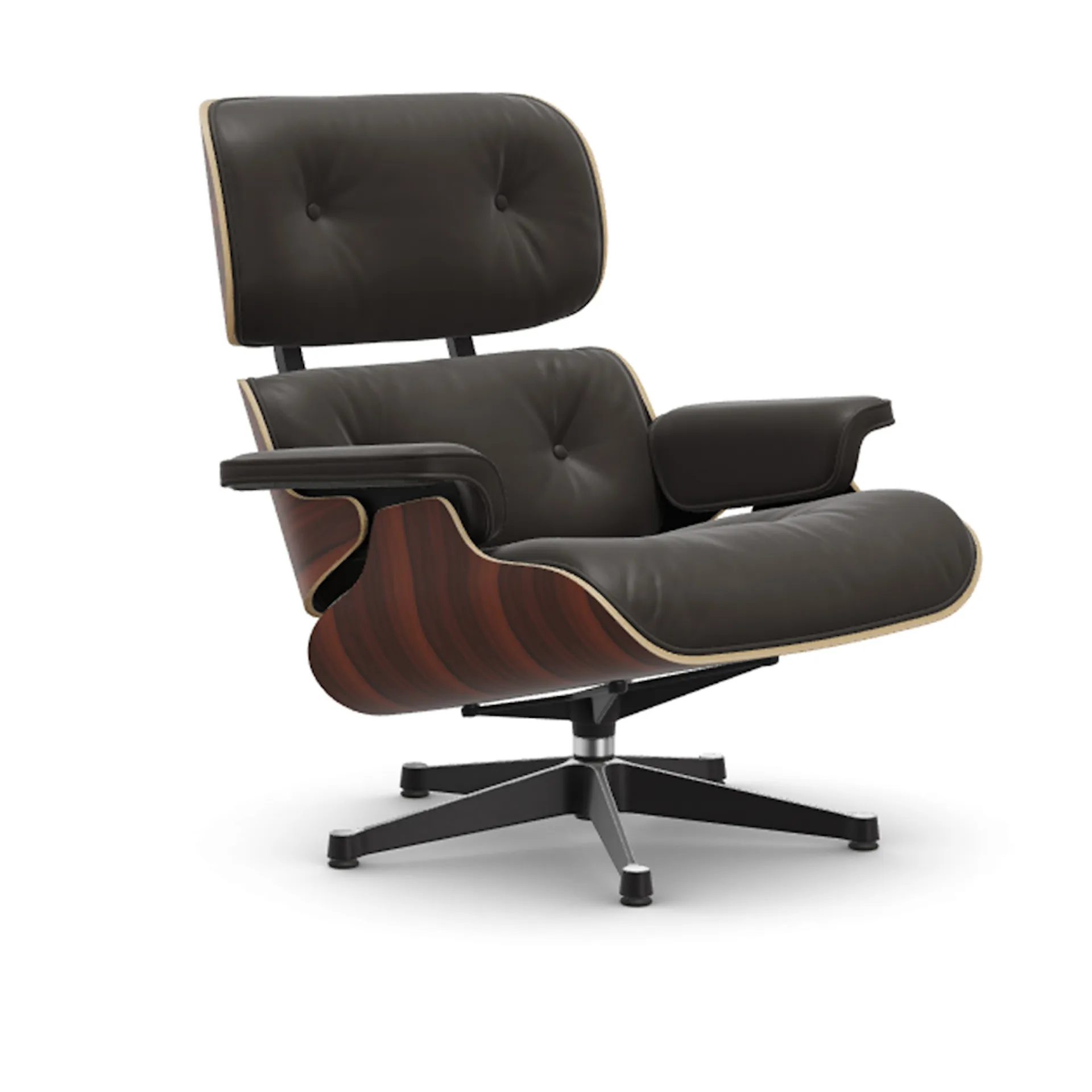 Eames Lounge Chair Santos Palisander Polished/Black lenestol - Vitra - Charles & Ray Eames - NO GA