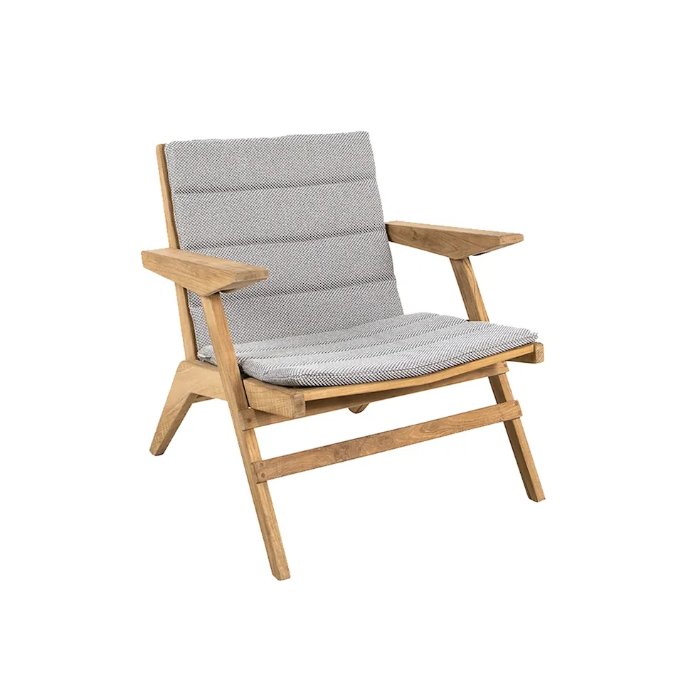 Flip Loungefåtölj, Teak inkl. Dynset