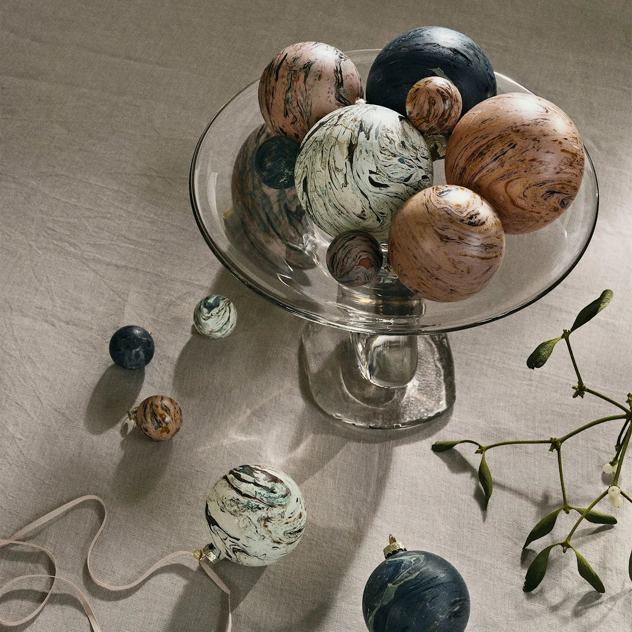 Marble Mixed julekuler 4-pakning