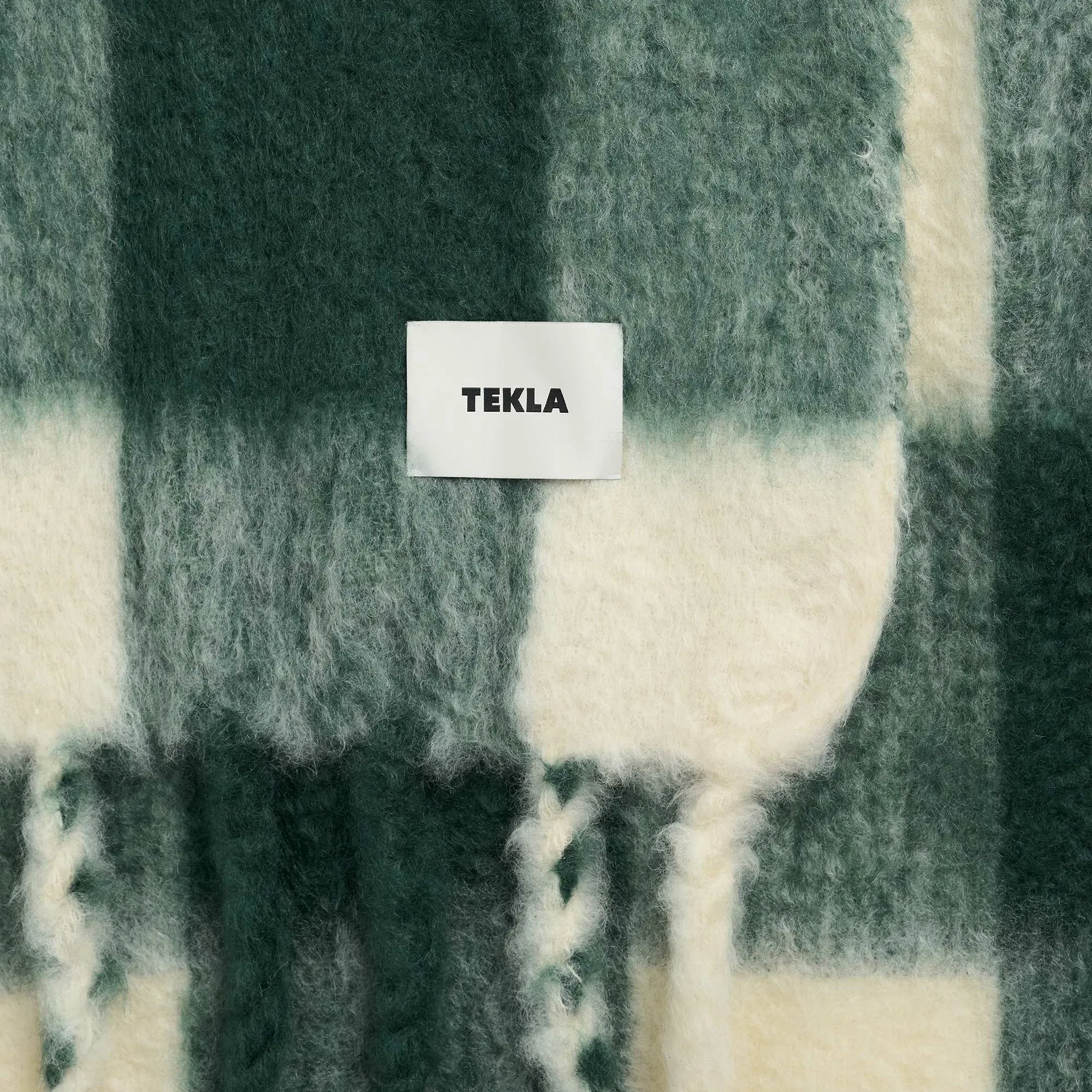 Mohair Peridot Checks pledd - 2