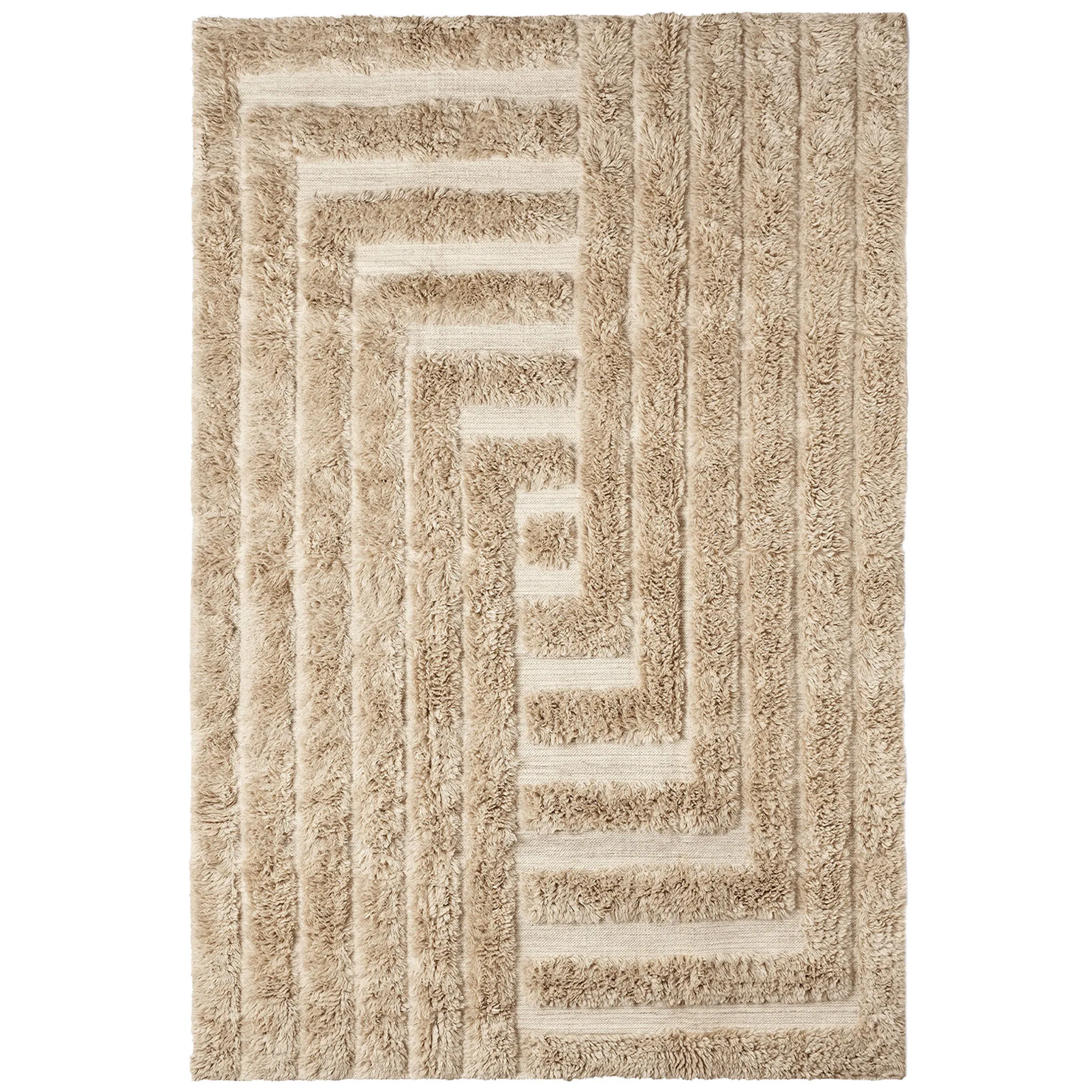 Shaggy Labyrinth Beige ullteppe - 1