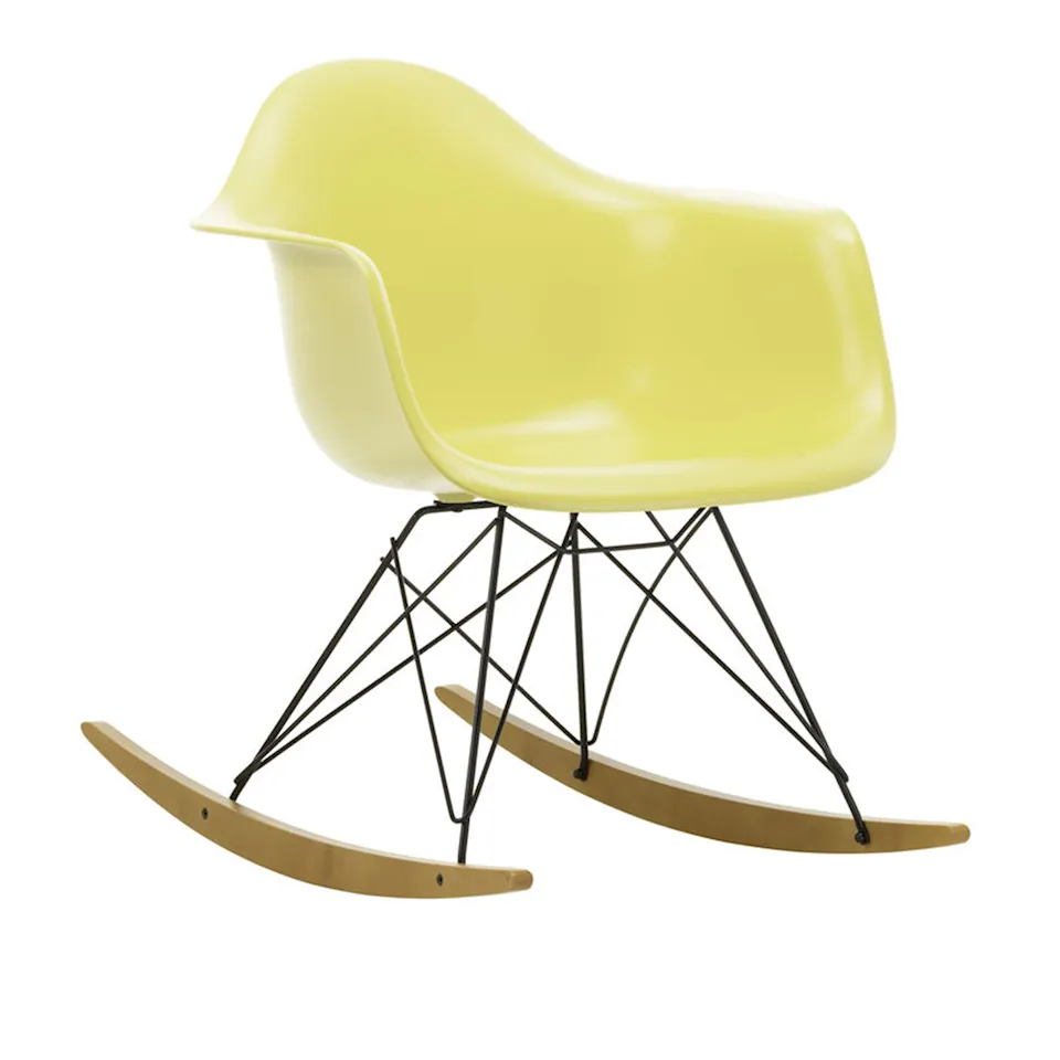 Eames RE Plastic Armchair RAR gyngestol Basic Dark/Golden Maple