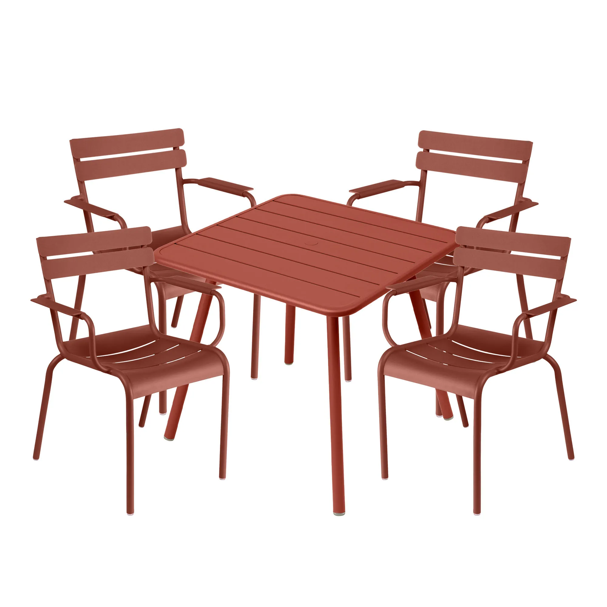 Luxembourg spisegruppe firbent bord & 4 karmstoler - 1