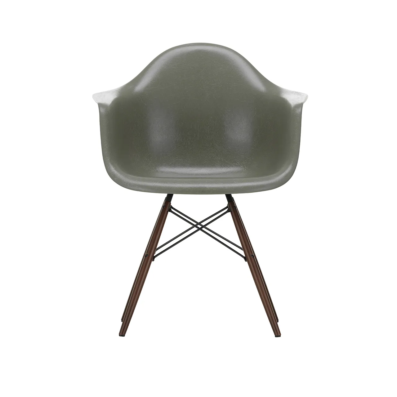 Eames Fiberglass Armchair DAW lenestol Dark Maple