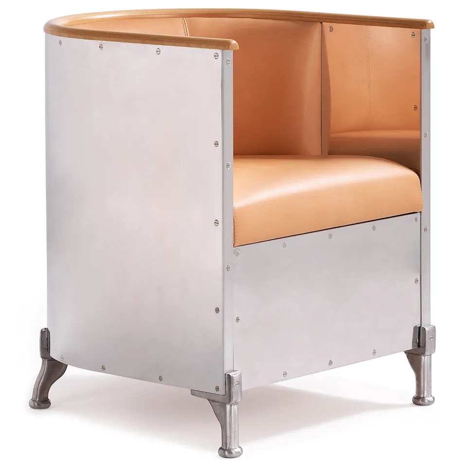 Lenestol i aluminium Polert aluminium