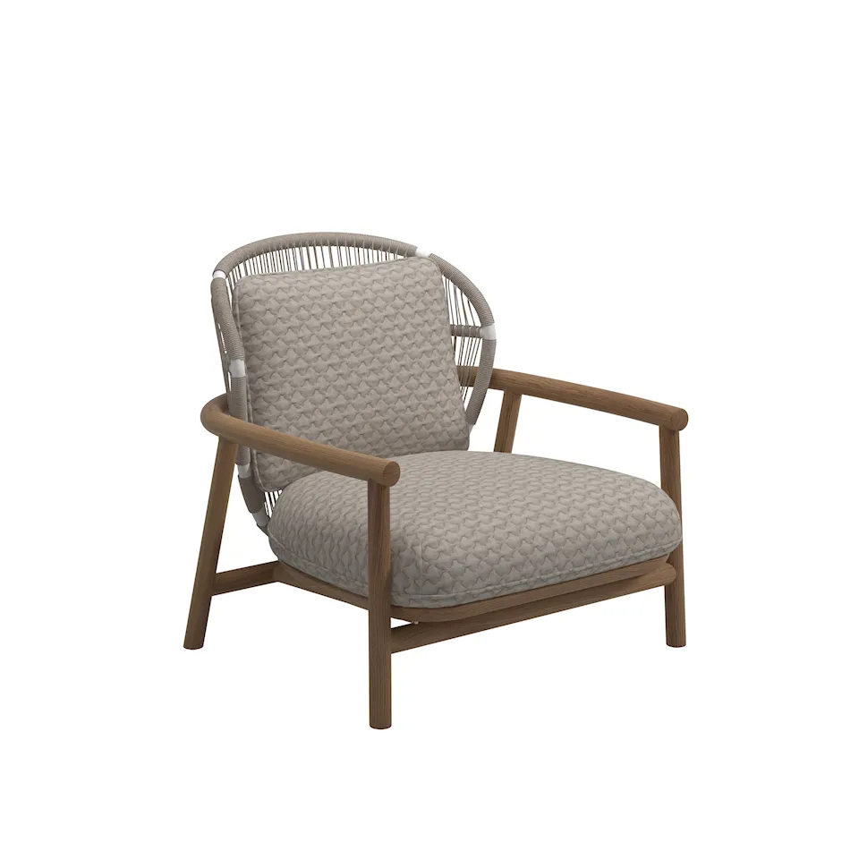 Fern Low Back Lounge Chair, White/Dune, Kat.D Wave Buff