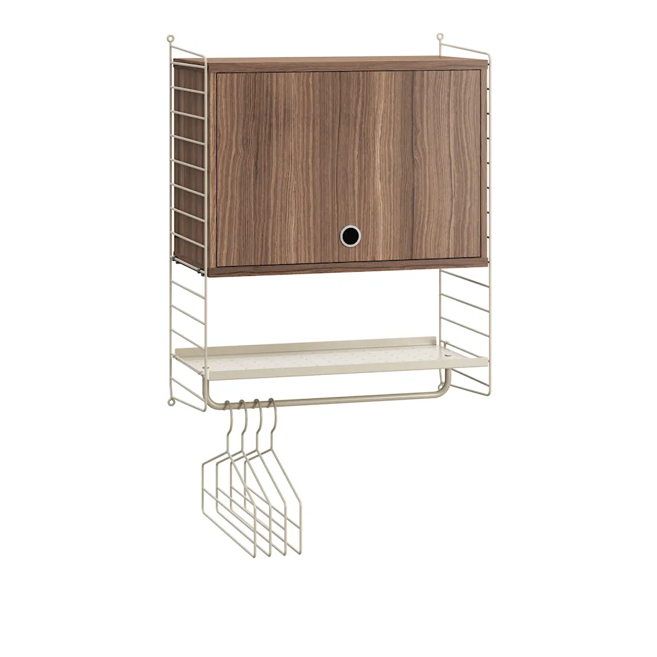 Gang hyllesystem V valnøtt/beige
